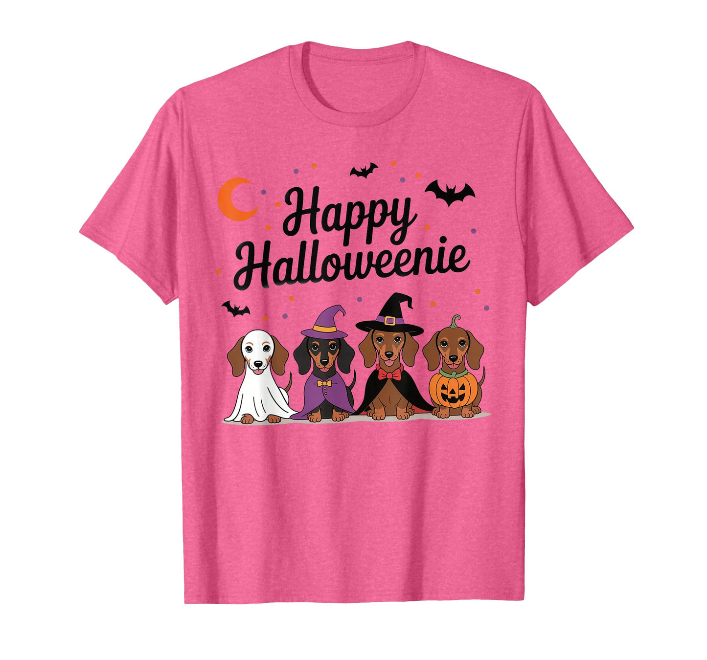 Weiner Dog Witch Happy Halloweenie Cute Halloween Dachshund T-Shirt