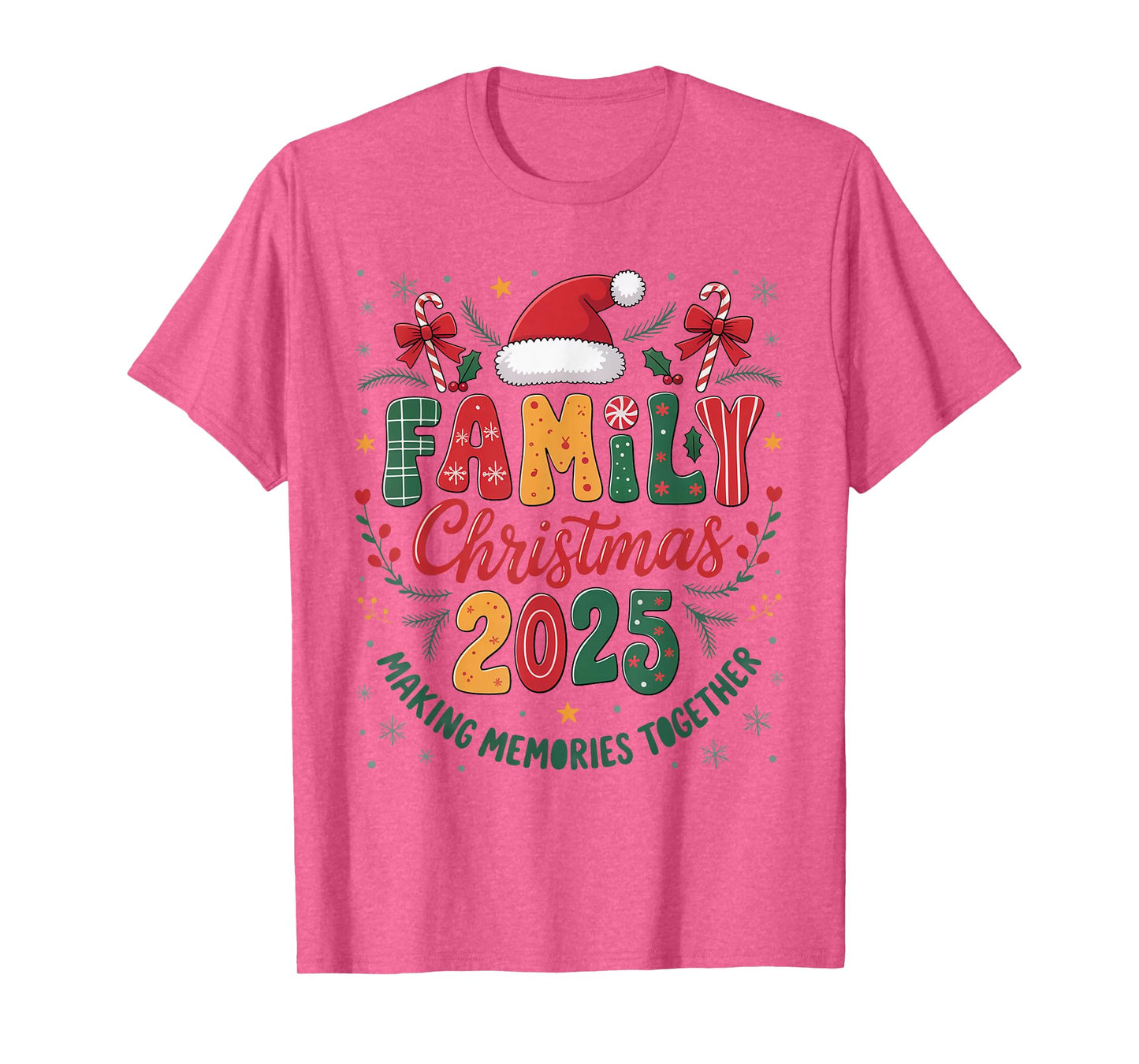 Family Christmas 2025 Santa Hat Matching Outfit Xmas Squad T-Shirt