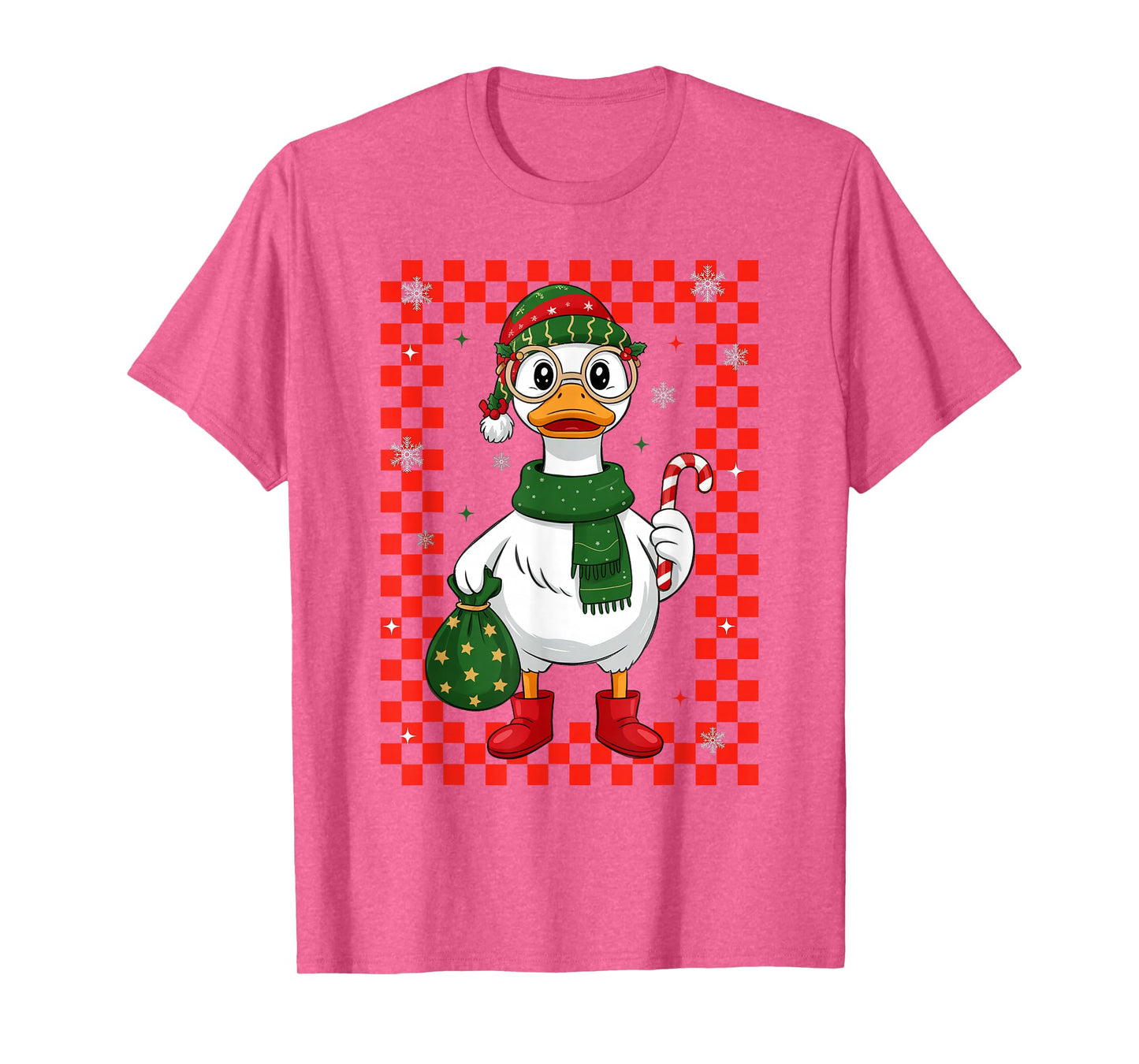 Christmas Candy Cane Goose Matching Couple Xmas Boys Girls T-Shirt