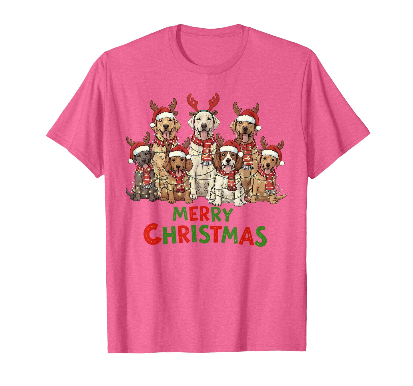 Christmas Dogs Xmas Santa Hat Dog Lover Dog Mom Dog Dad T-Shirt