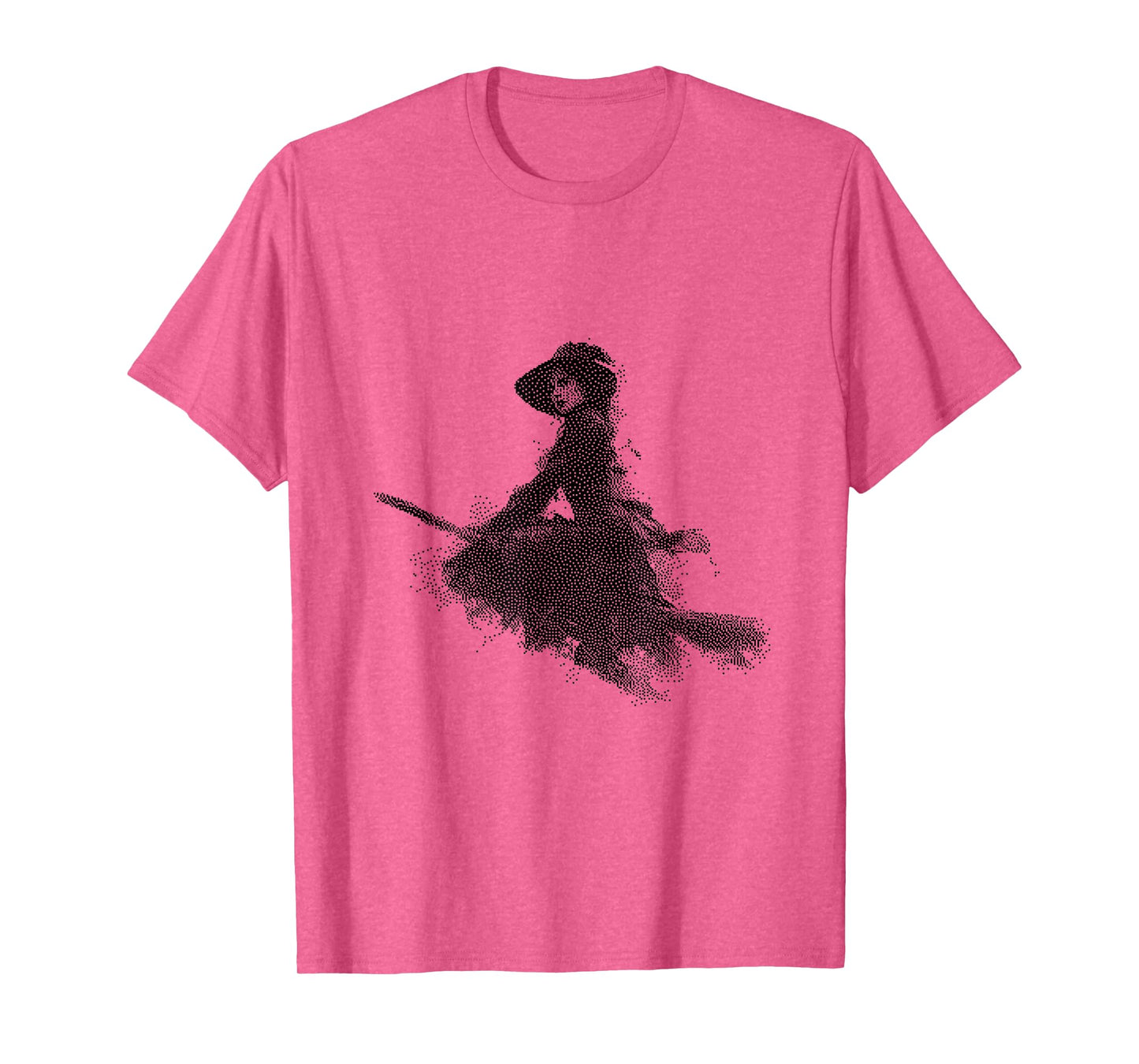 Flying Witch on Broom Halloween Design T-Shirt