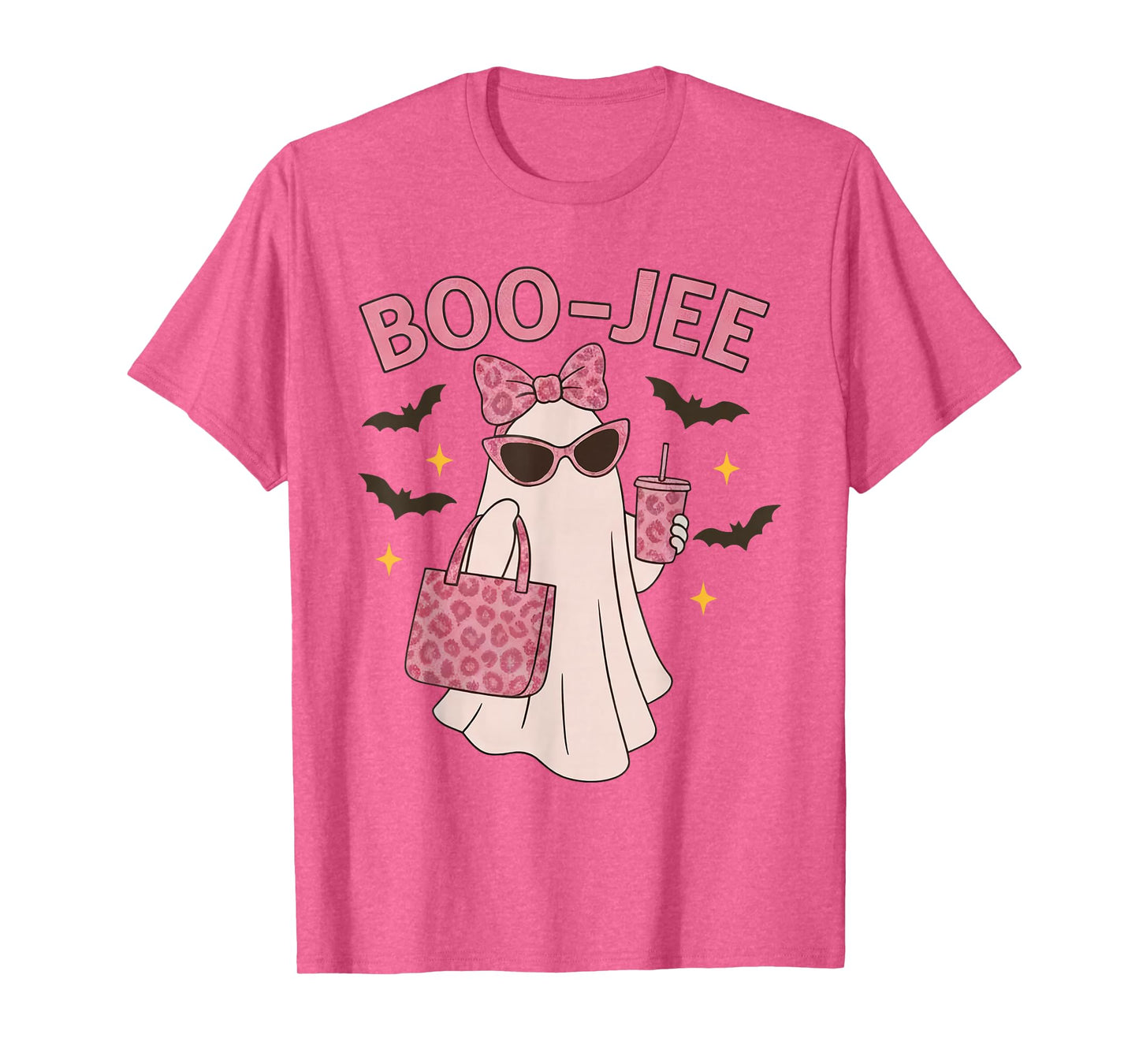 Coquette Leopard Ghost Coffee Boo-JEE Halloween Boujee Ghost T-Shirt