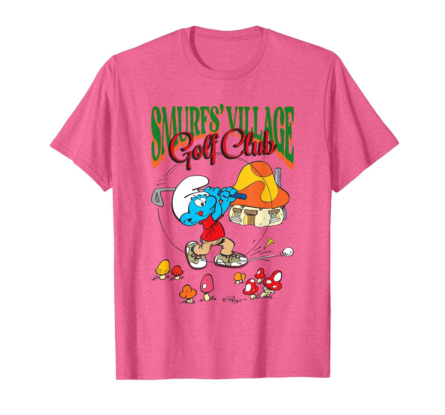 The Smurfs Smurf's Village Golf Club Retro Cartoon T-Shirt