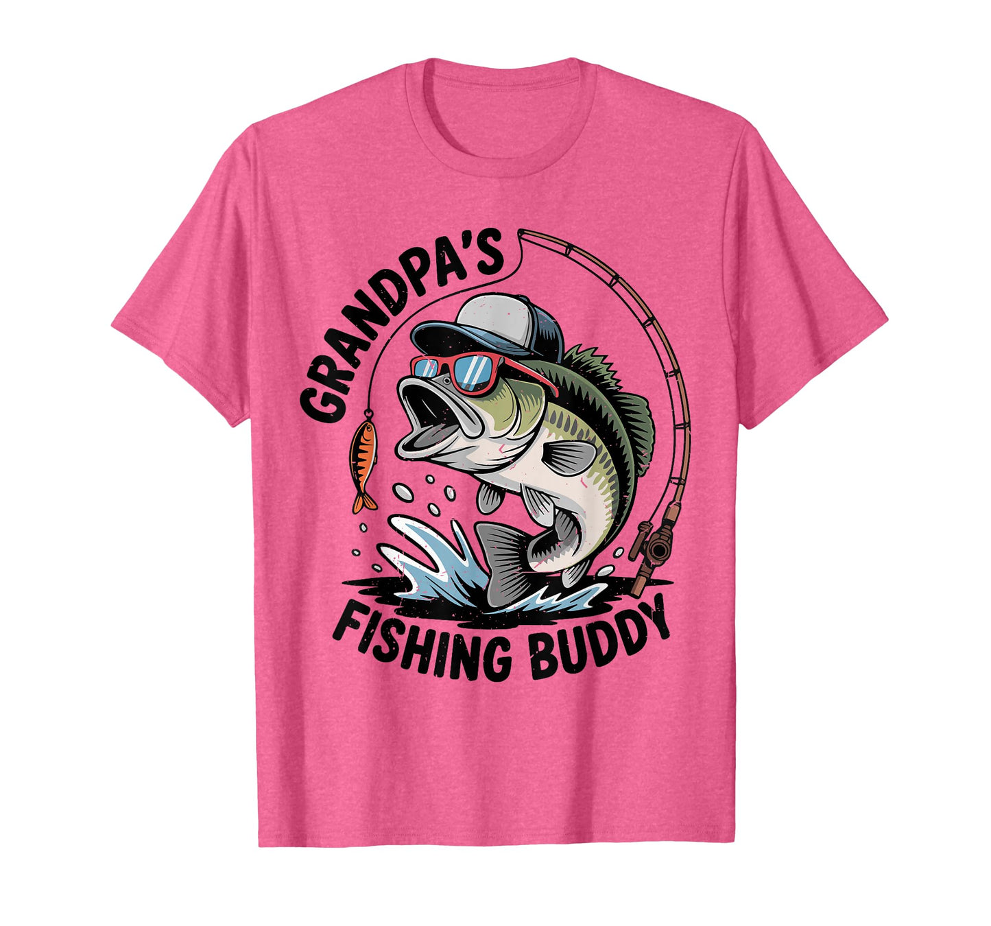 Toddler Boy Grandpa Fishing Buddy Funny Bass Fisherman Youth T-Shirt