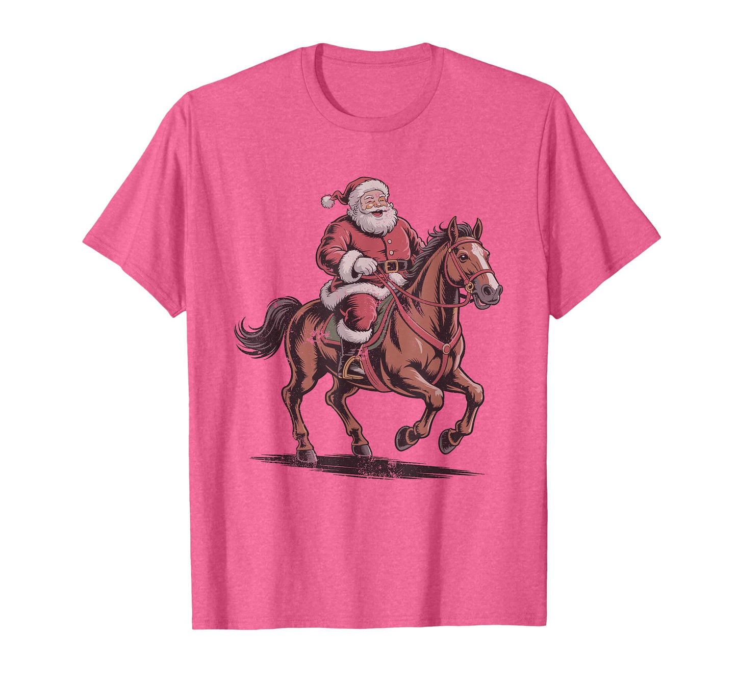 Vintage Santa Riding Horse Retro Christmas Equestrian T-Shirt