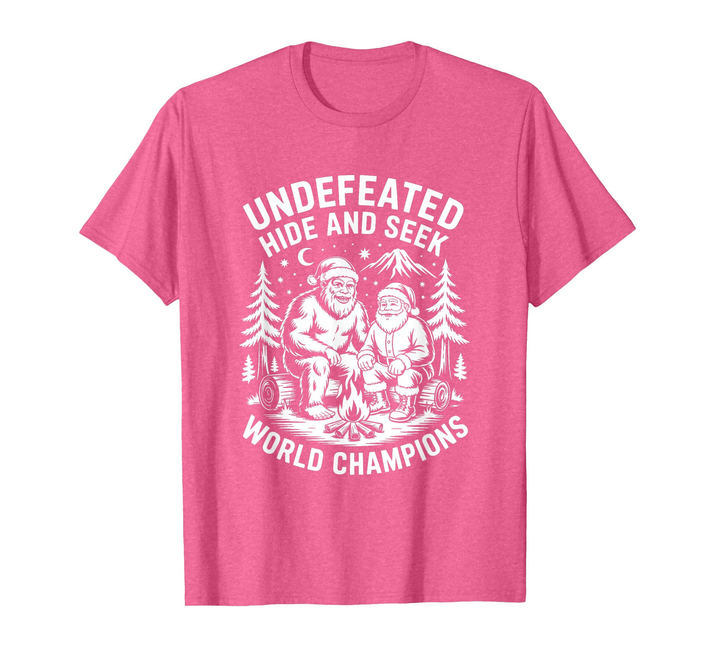 Undefeated Champions Santa Bigfoot Funny Holiday T-Shirt