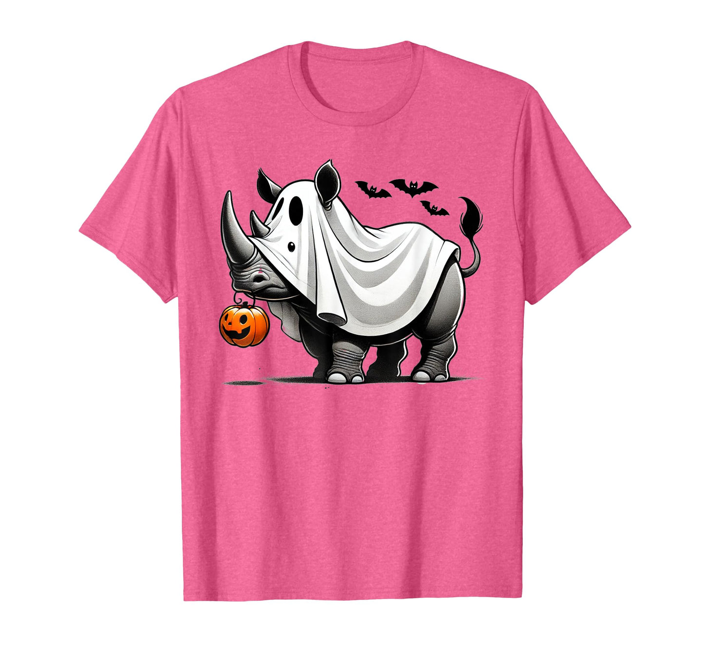 Funny Rhino Ghost Halloween Costume Rhinoceros Jackolantern T-Shirt