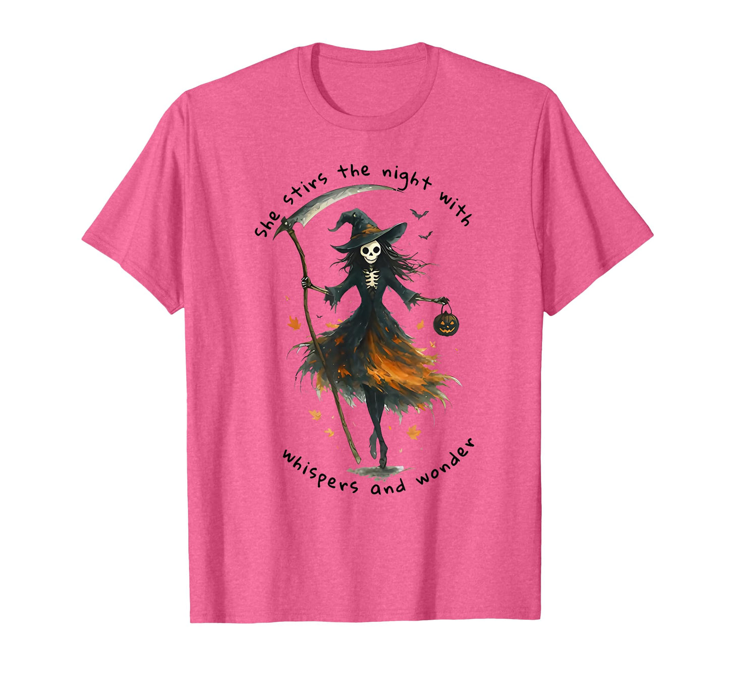 she stirs The Night with Whispers and Wonder Witch Halloween T-Shirt