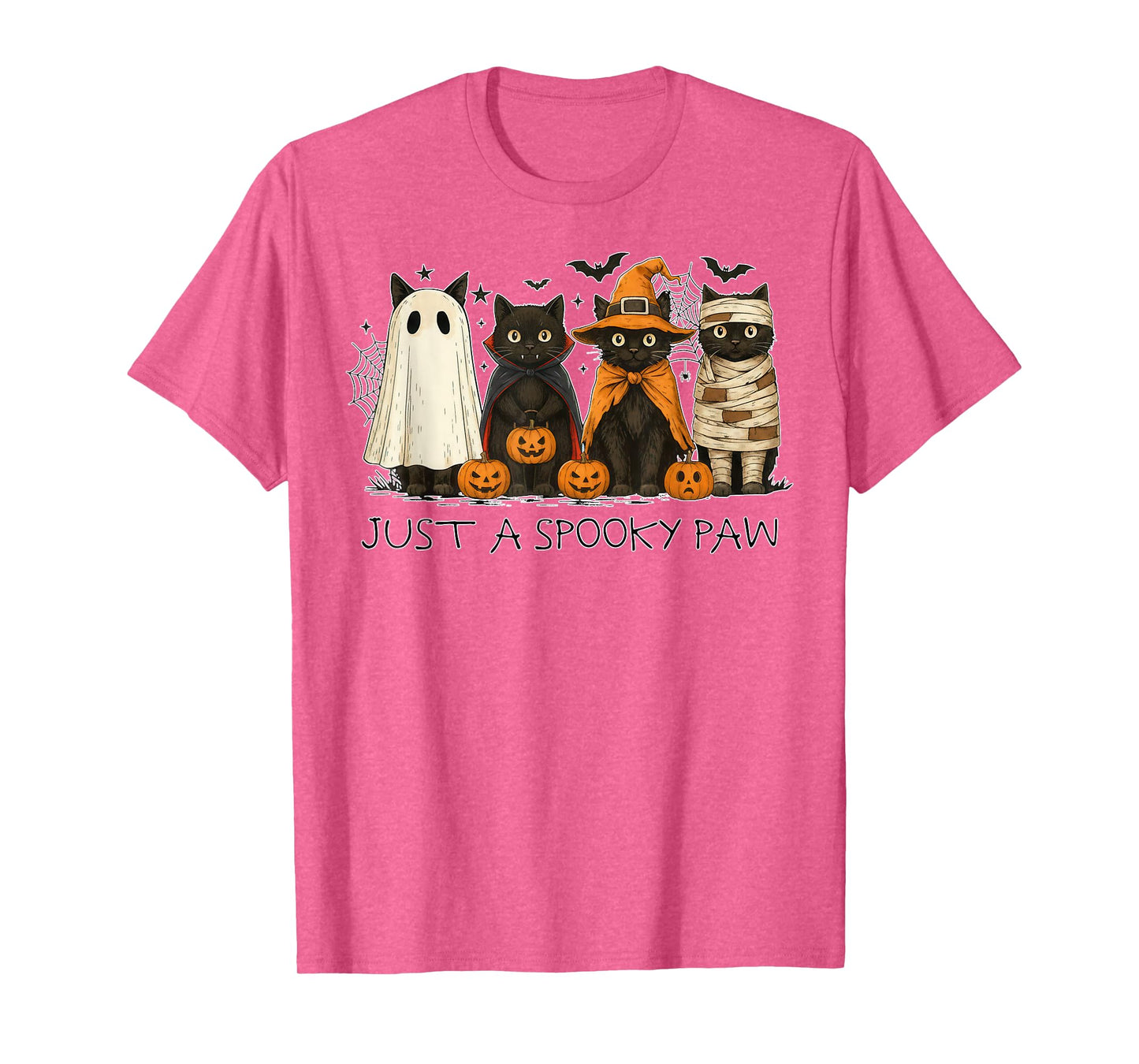 Just a Spooky Paw Halloween Cat Funny Cute Mummy Skeleton T-Shirt