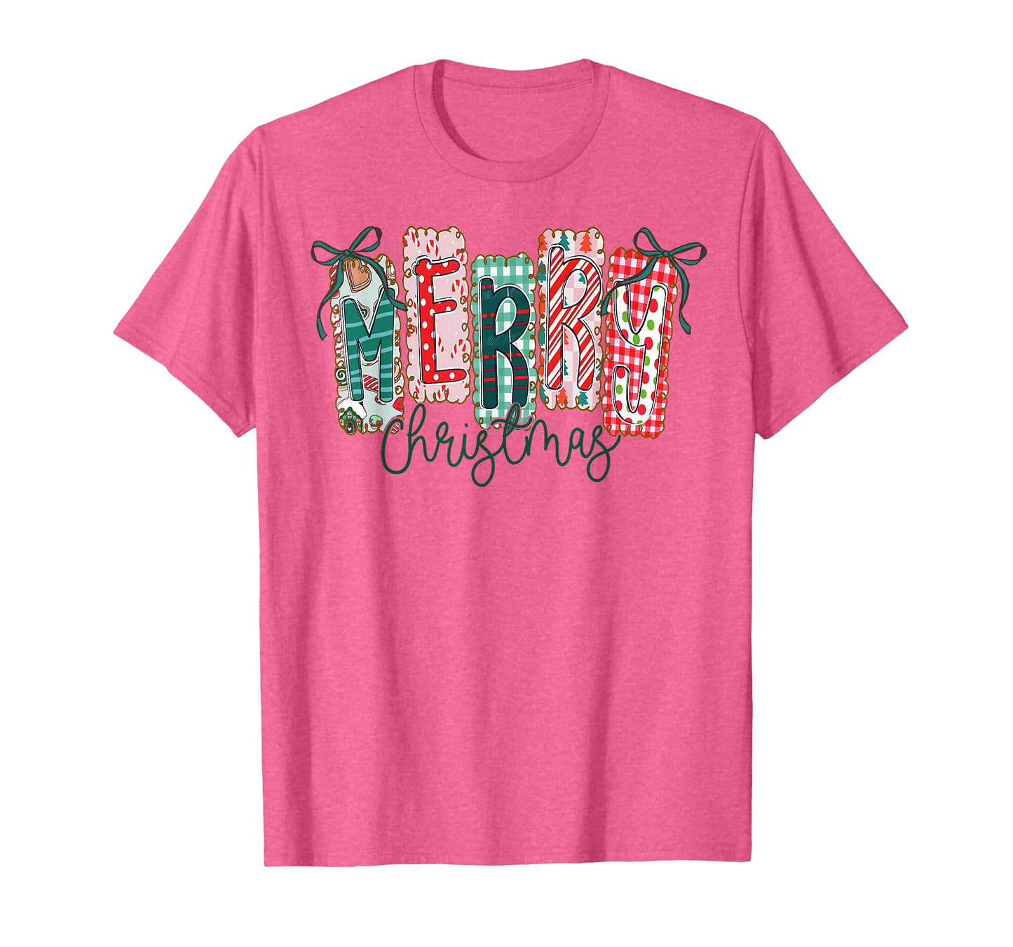Merry Christmas Coquette Bow Xmas Pajamas Family Matching T-Shirt