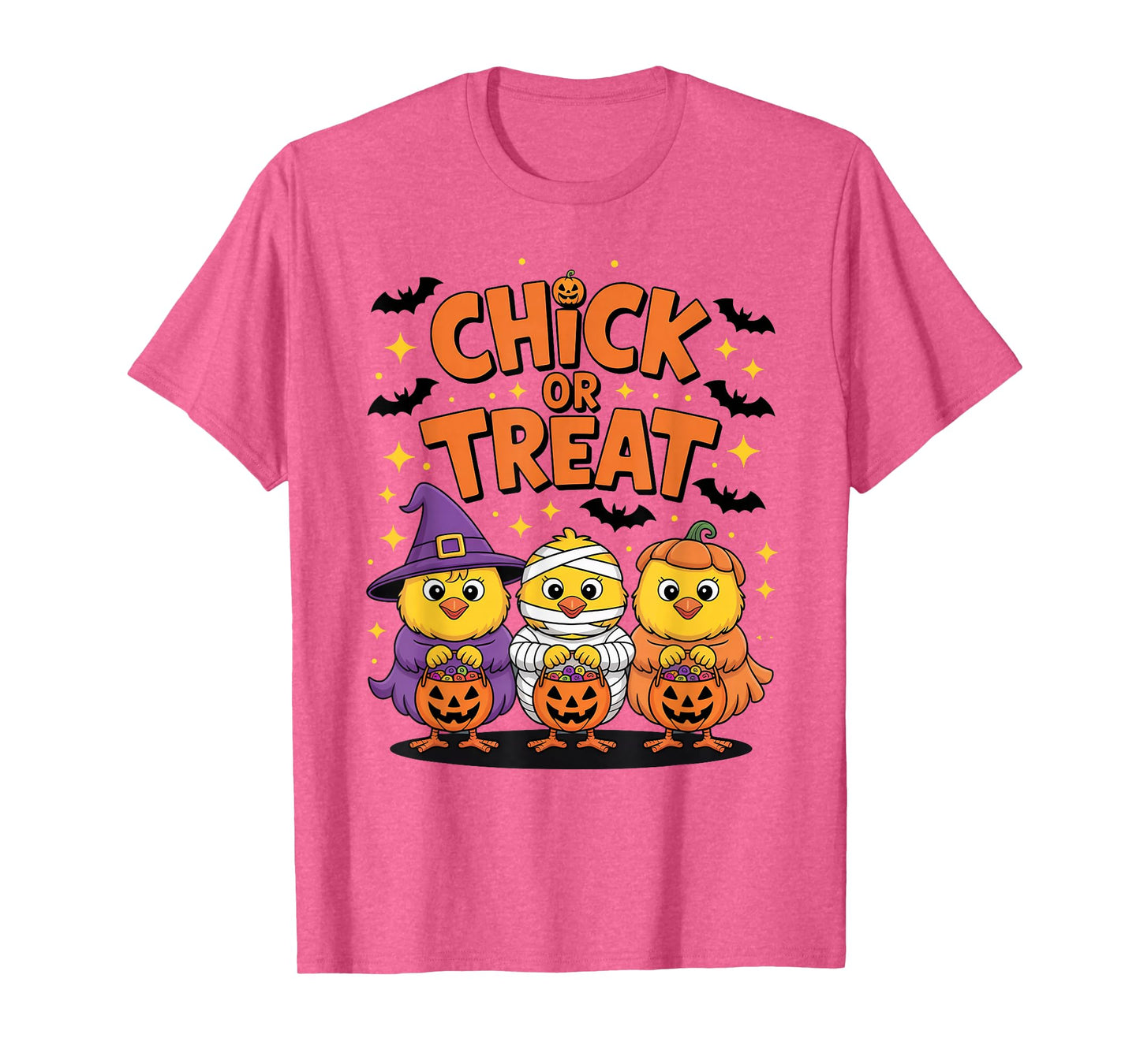 Chick Or Treat Cute Halloween Spooky Witch Pumpkin Graphic T-Shirt