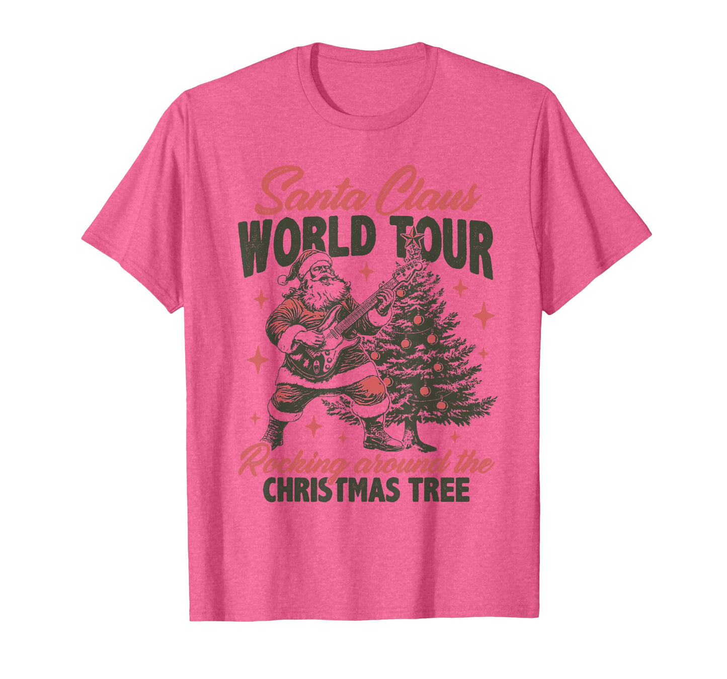 Santa Claus World Tour Rocking Around The Christmas Tree T-Shirt