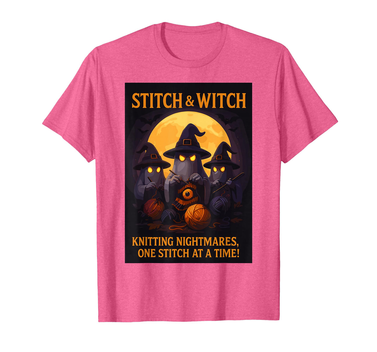 Stitch Witch Crochet Ghosts Halloween Funny for Women T-Shirt