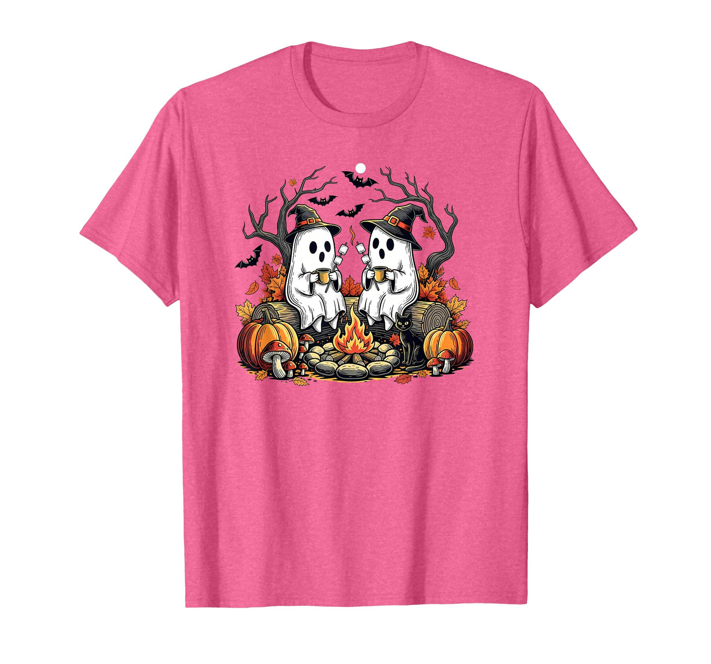 Cute Ghost Camping Campfire Halloween Marshmallow T-Shirt
