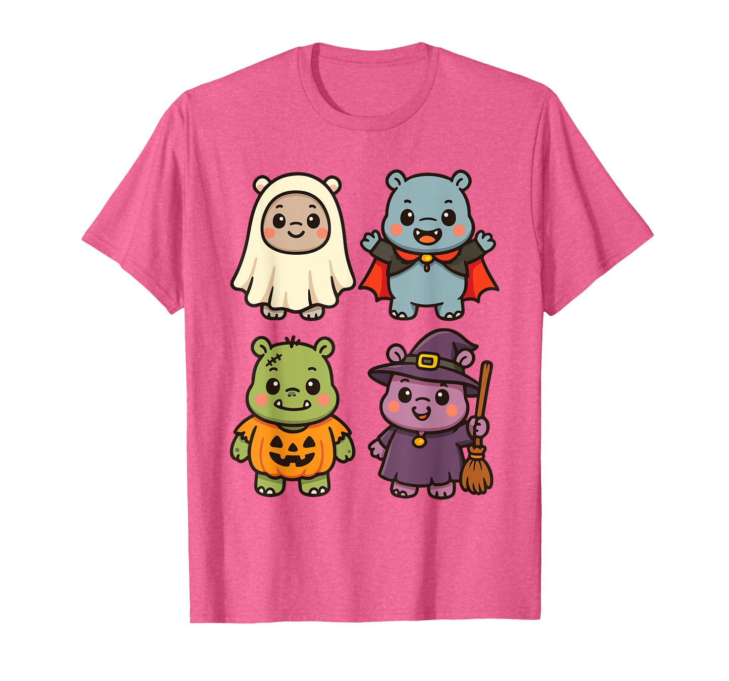Funny Hippo Halloween Ghost Witch Zombie Costume for Boys T-Shirt