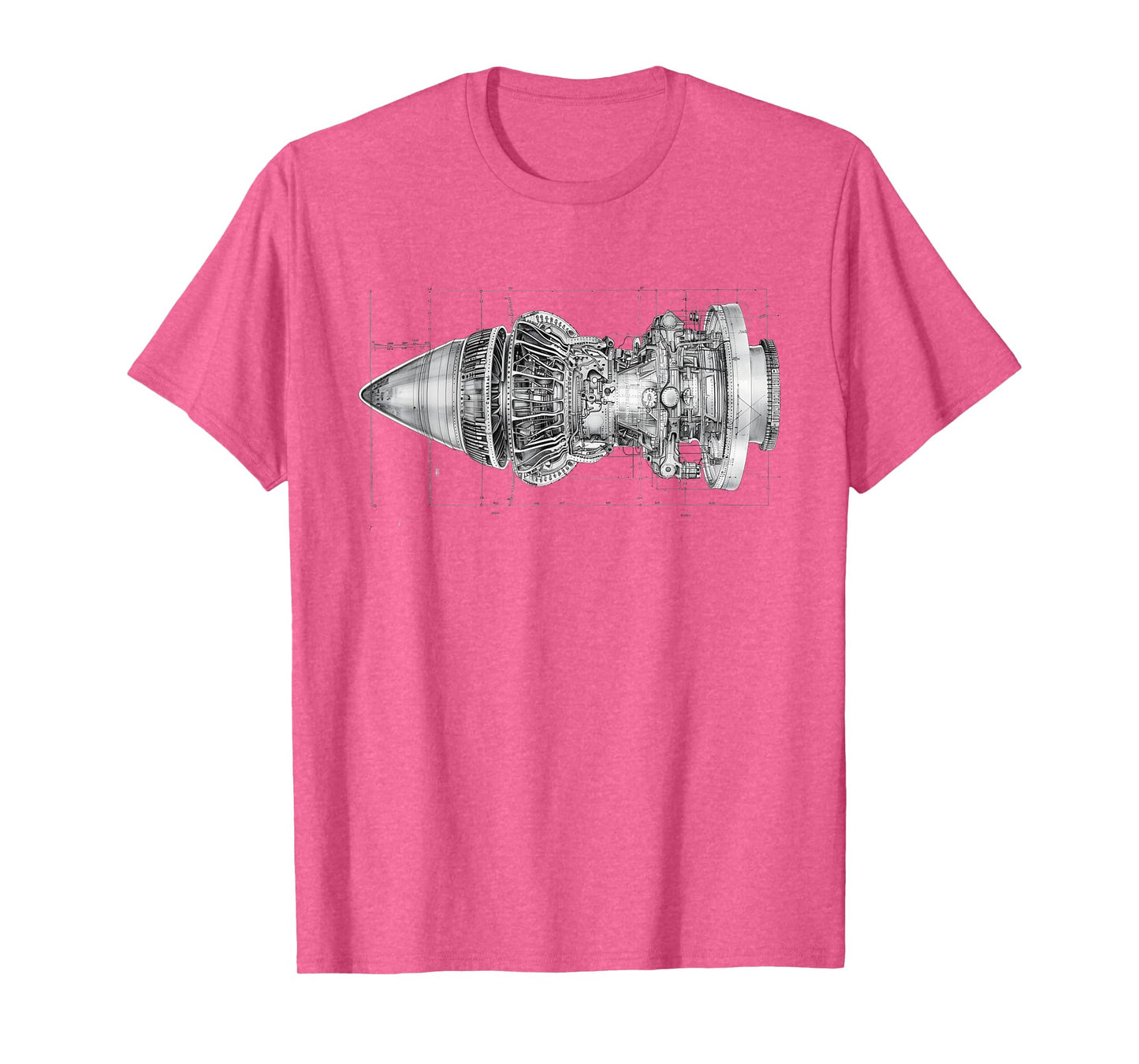 Vintage Jet Engine Block Blueprint Diagram – Men's Graphic T-Shirt