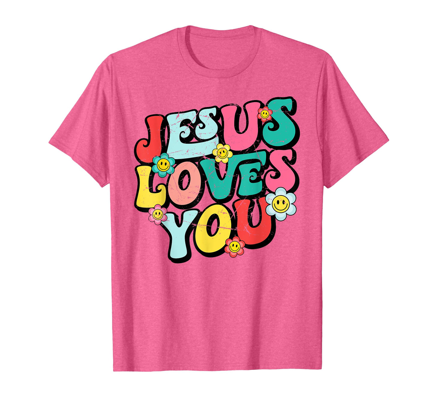 Jesus Loves You Retro Vintage Groovy Style Men Womens T-Shirt