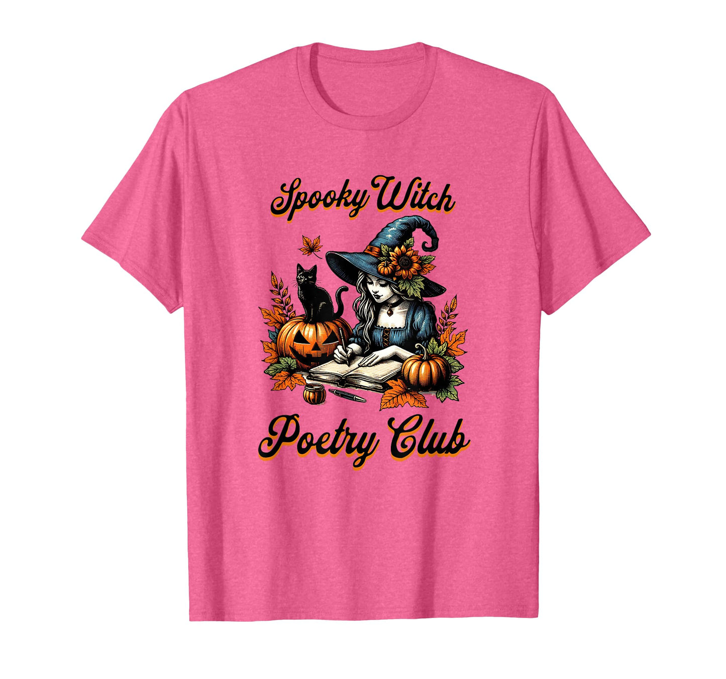 Spooky Witch Poetry Club Halloween Autumn Fall Writing T-Shirt