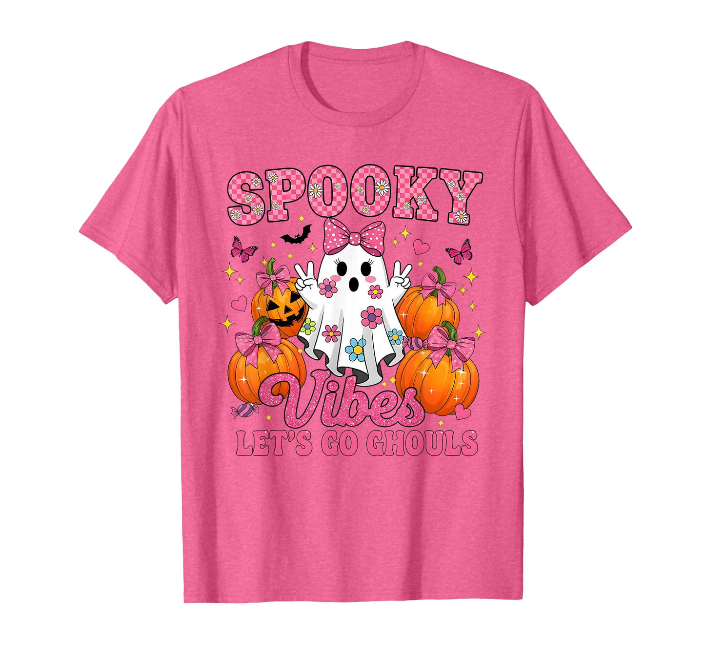 Spooky Vibes Let's Go Ghouls Ghost Trick Or Treat Halloween T-Shirt