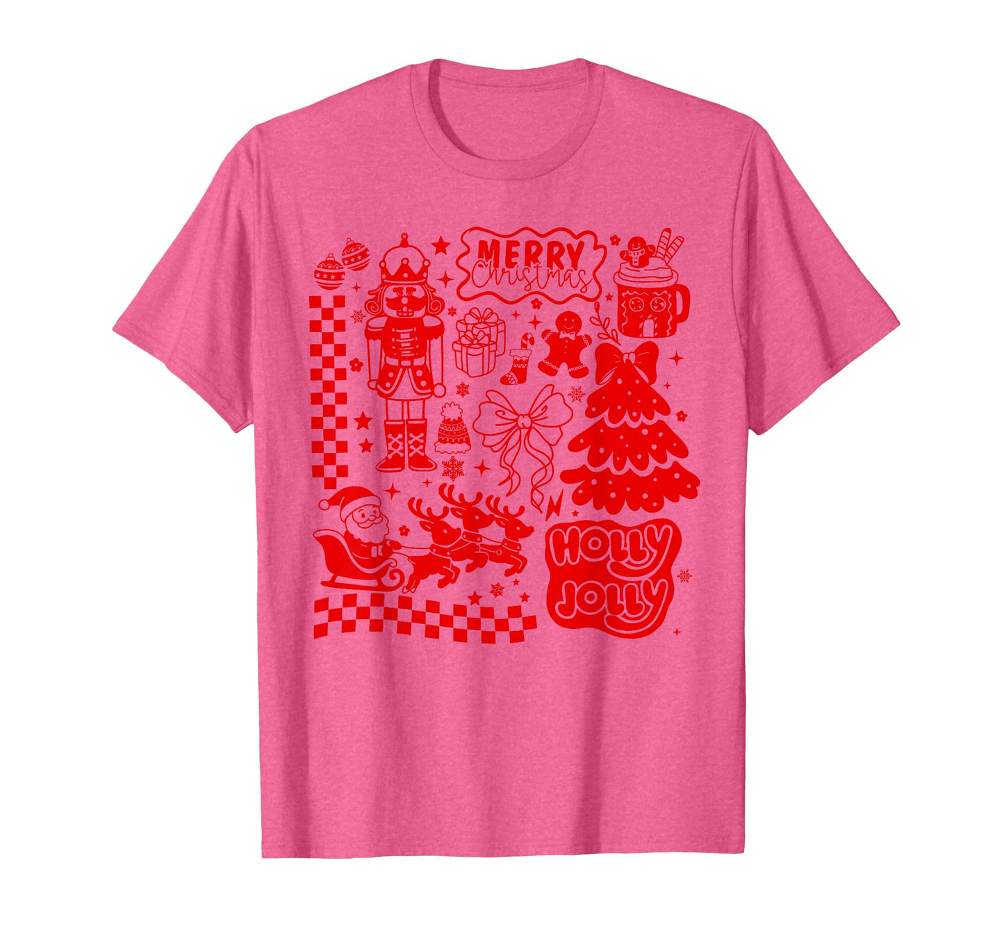 Merry Christmas Nutcracker Santa Clause Gingerbread Bow T-Shirt