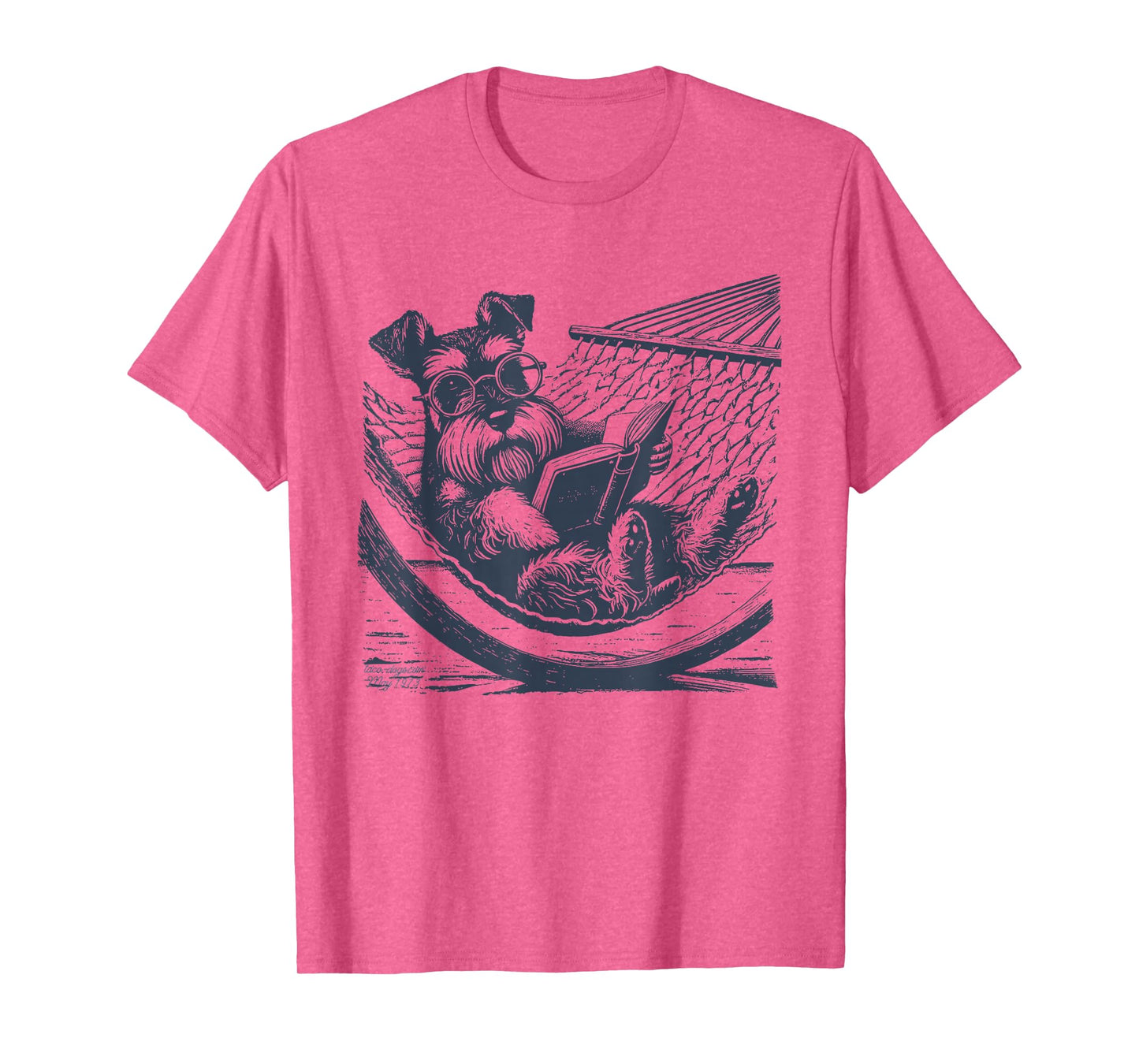 Schnauzer Hammock, Reading Book, Schnauzer Glasses T-Shirt
