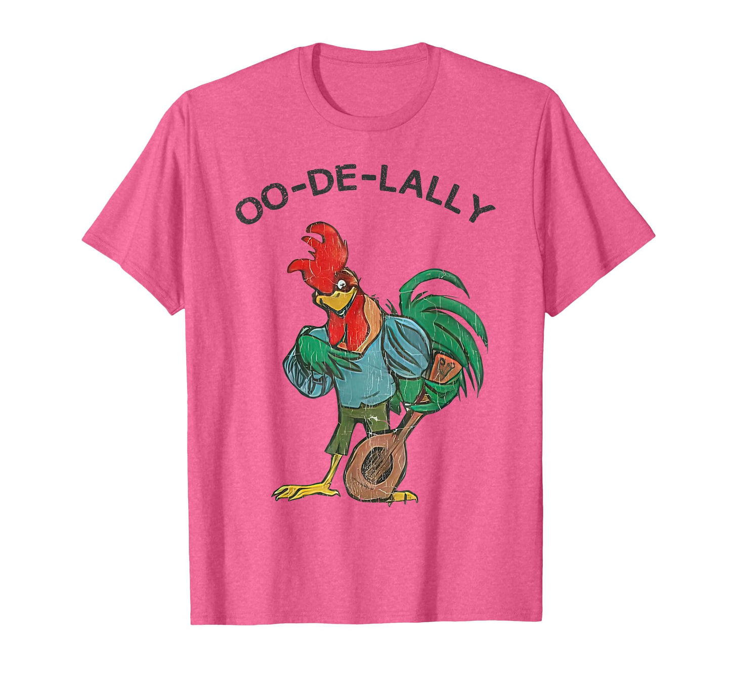Retro Oo-de-lally Singing Rooster Vintage Guitar Chicken T-Shirt