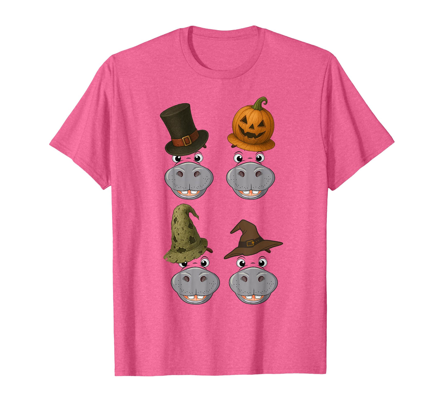 Hippo Spooky Ghost Horror Pumpkin Zombie Halloween T-Shirt