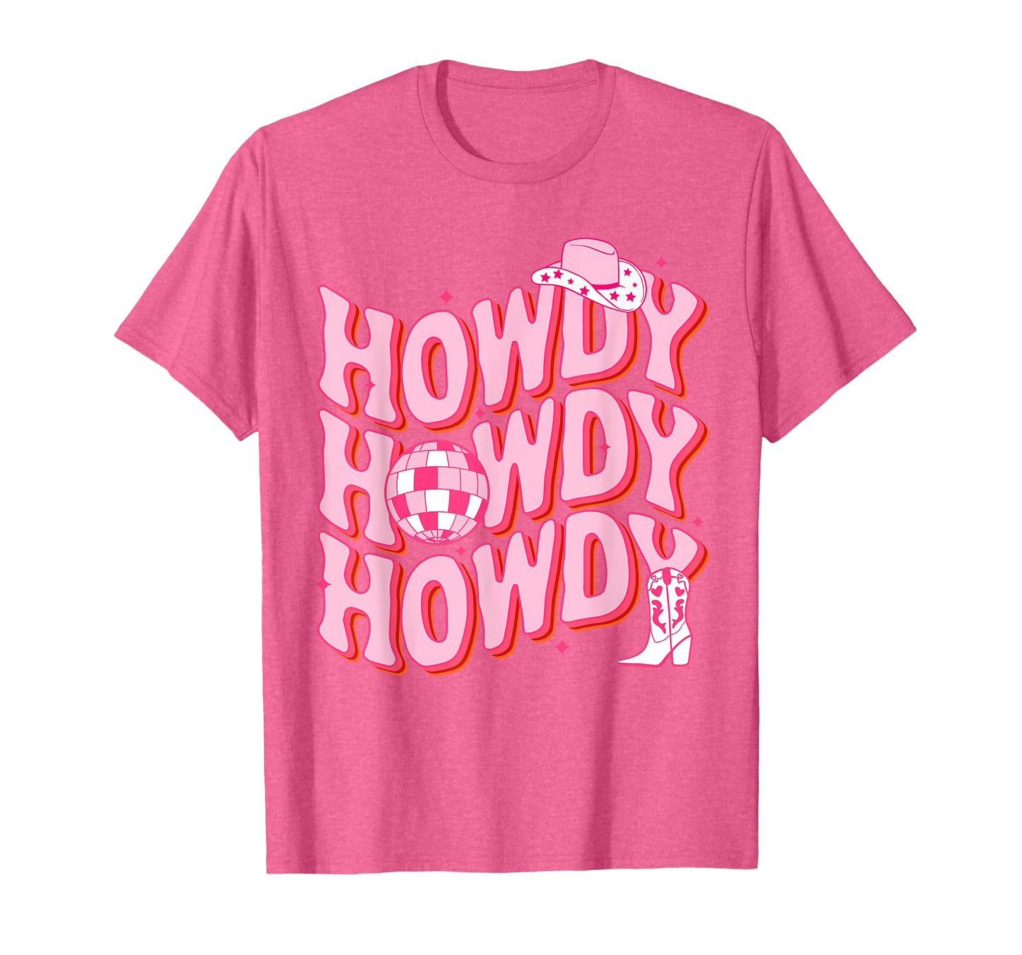 Howdy Southern Western Girl Country Rodeo Pink Cowgirl Disco T-Shirt