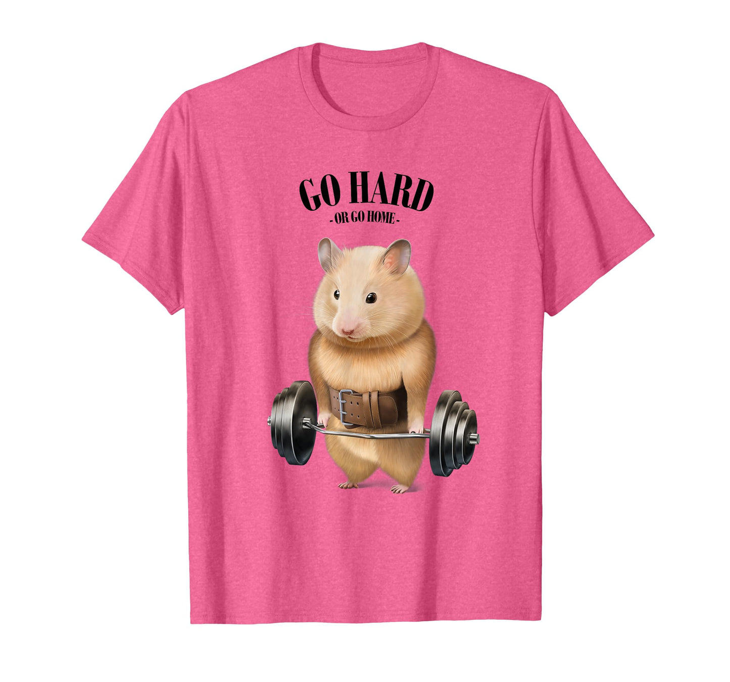 Hamster Muscle Training with Barbell Shrug Bar Fitness Gym T-Shirt