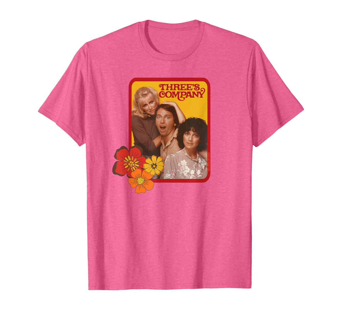 Jack & Janet & Chrissy Three's Company Retro Floral Graphic T-Shirt