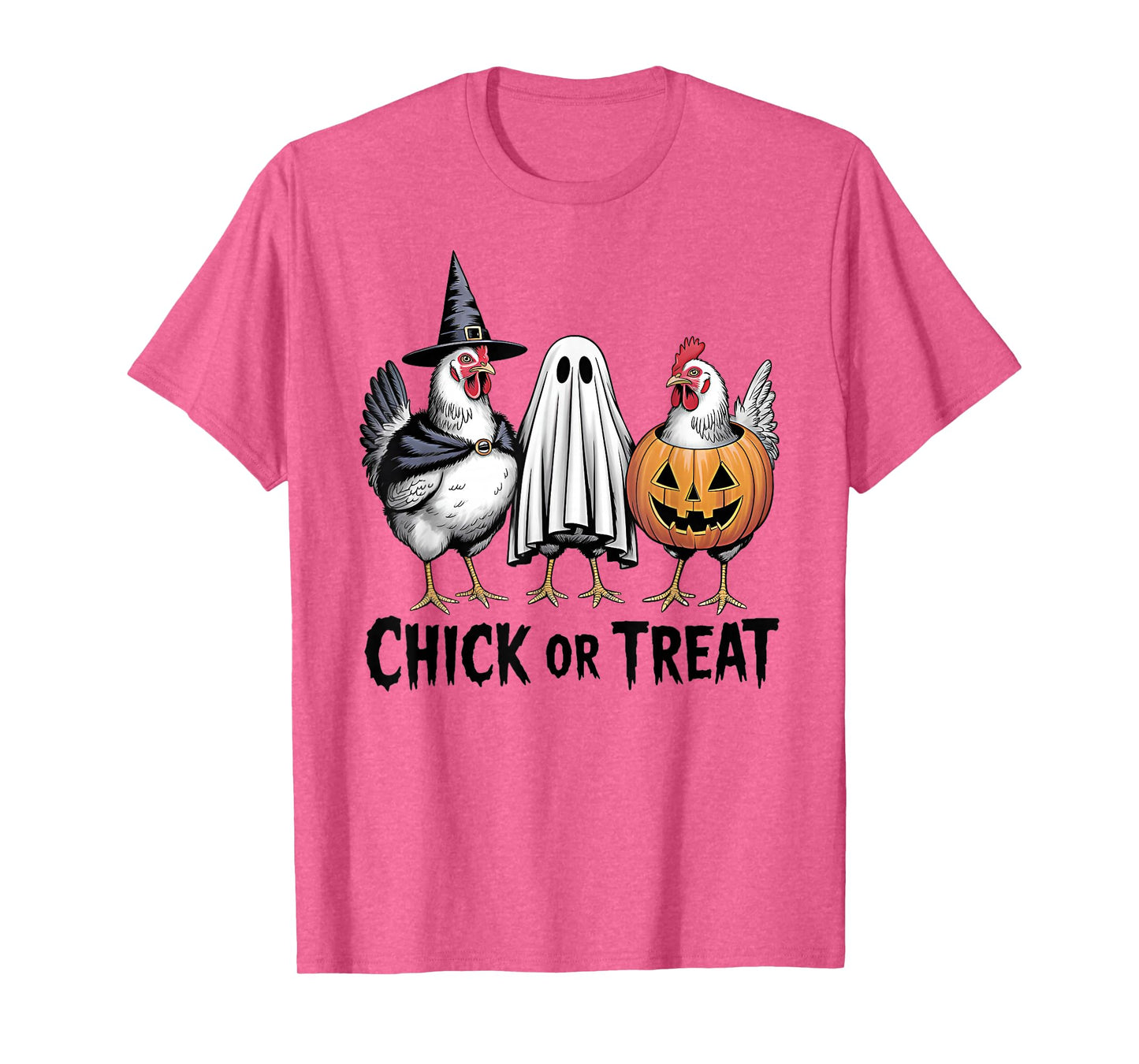 Chick Or Treat Spooky Witch Ghost Pumpkin Chicken Halloween T-Shirt