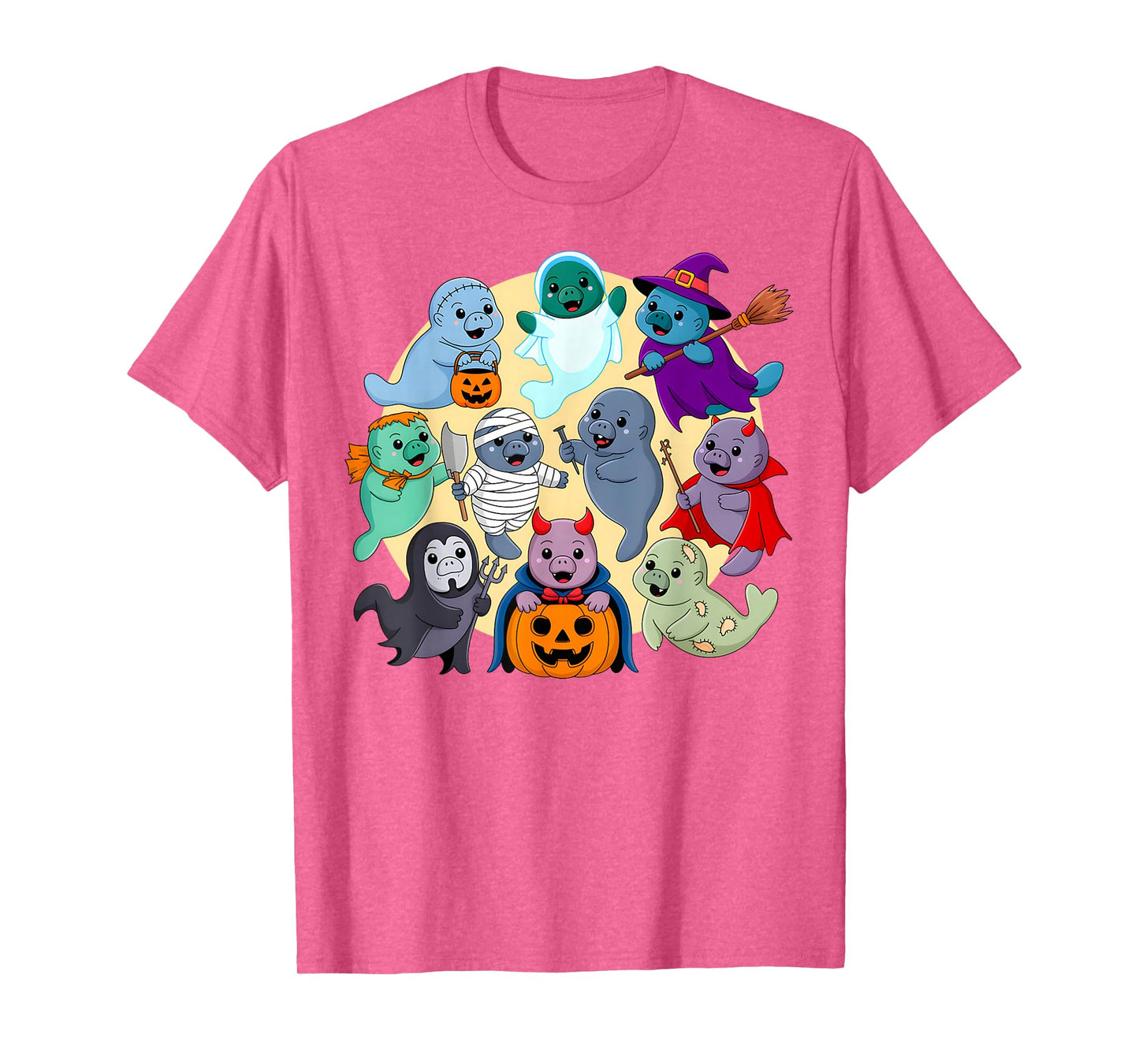 Cute Manatee Ghost Zombie Witch Halloween Costume Kids T-Shirt