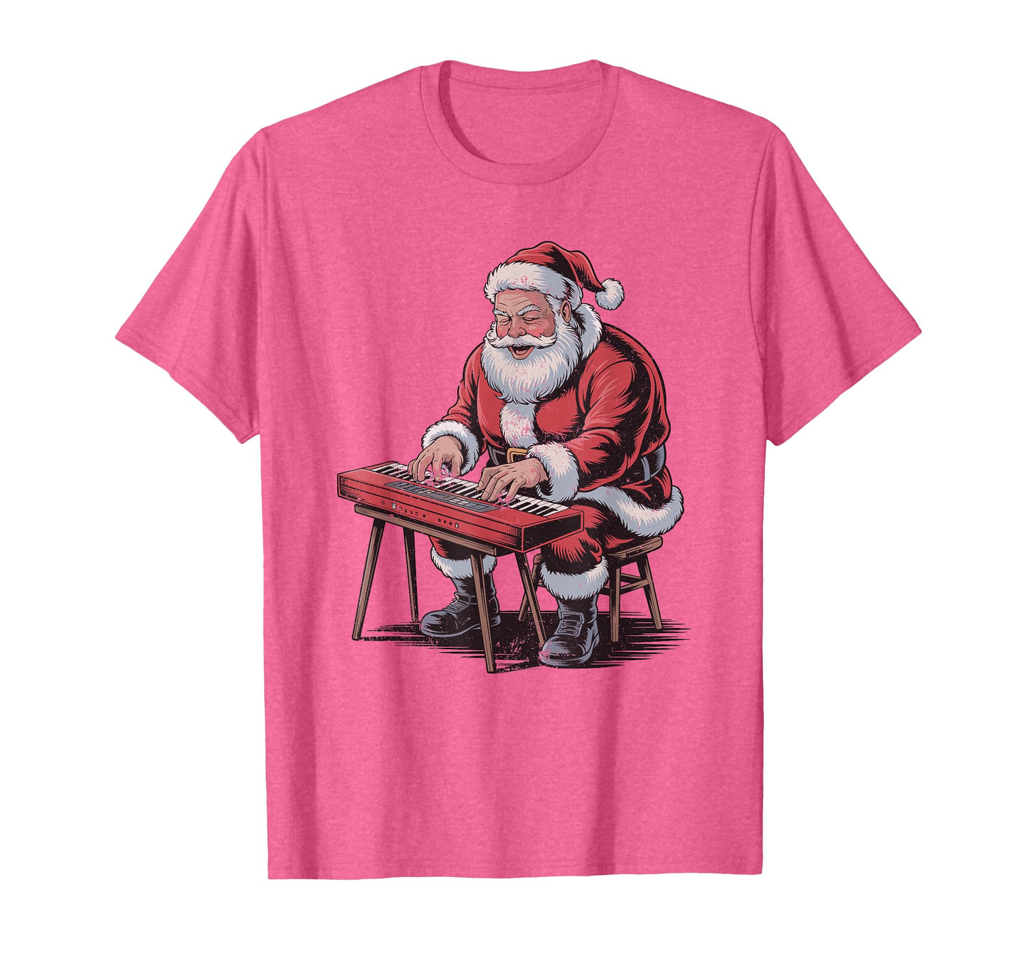 Vintage Santa Playing Digital Keyboard Retro 90s Chrismas T-Shirt