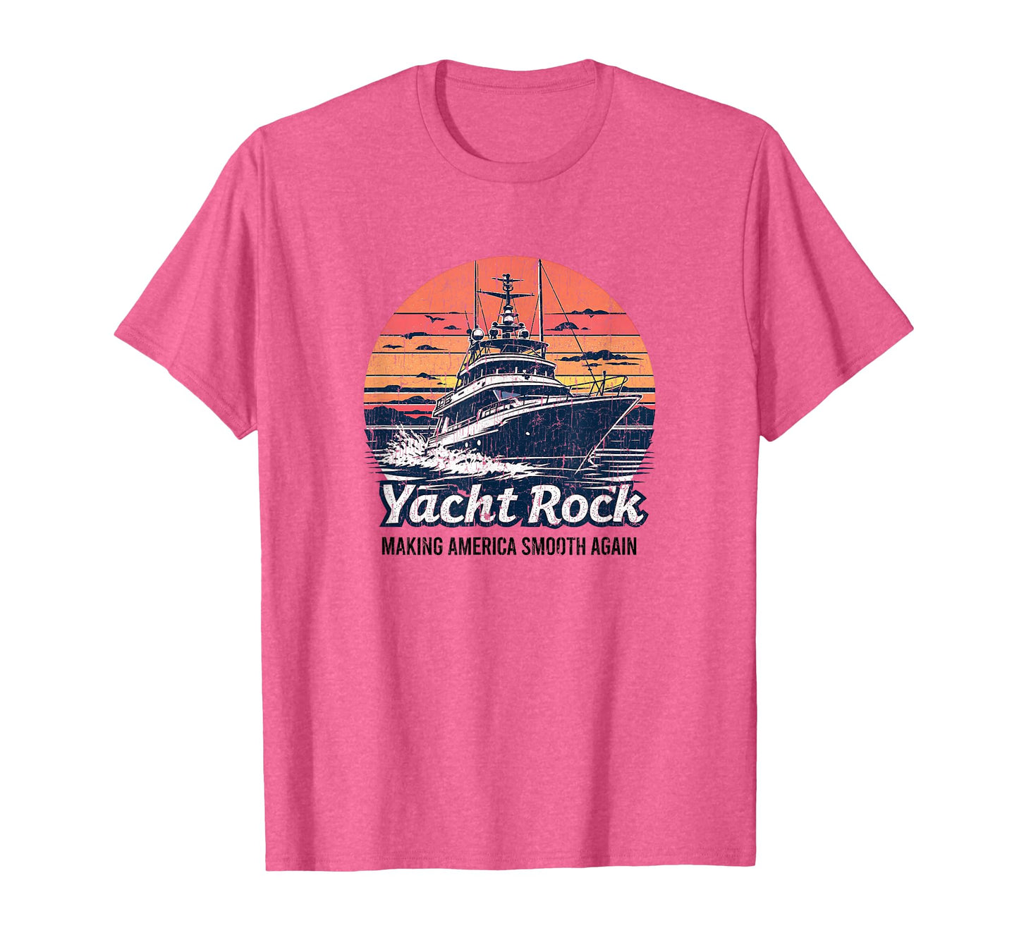 Yacht Rock, Retro Party Boat Drinking, Vintage Faded Yacht T-Shirt