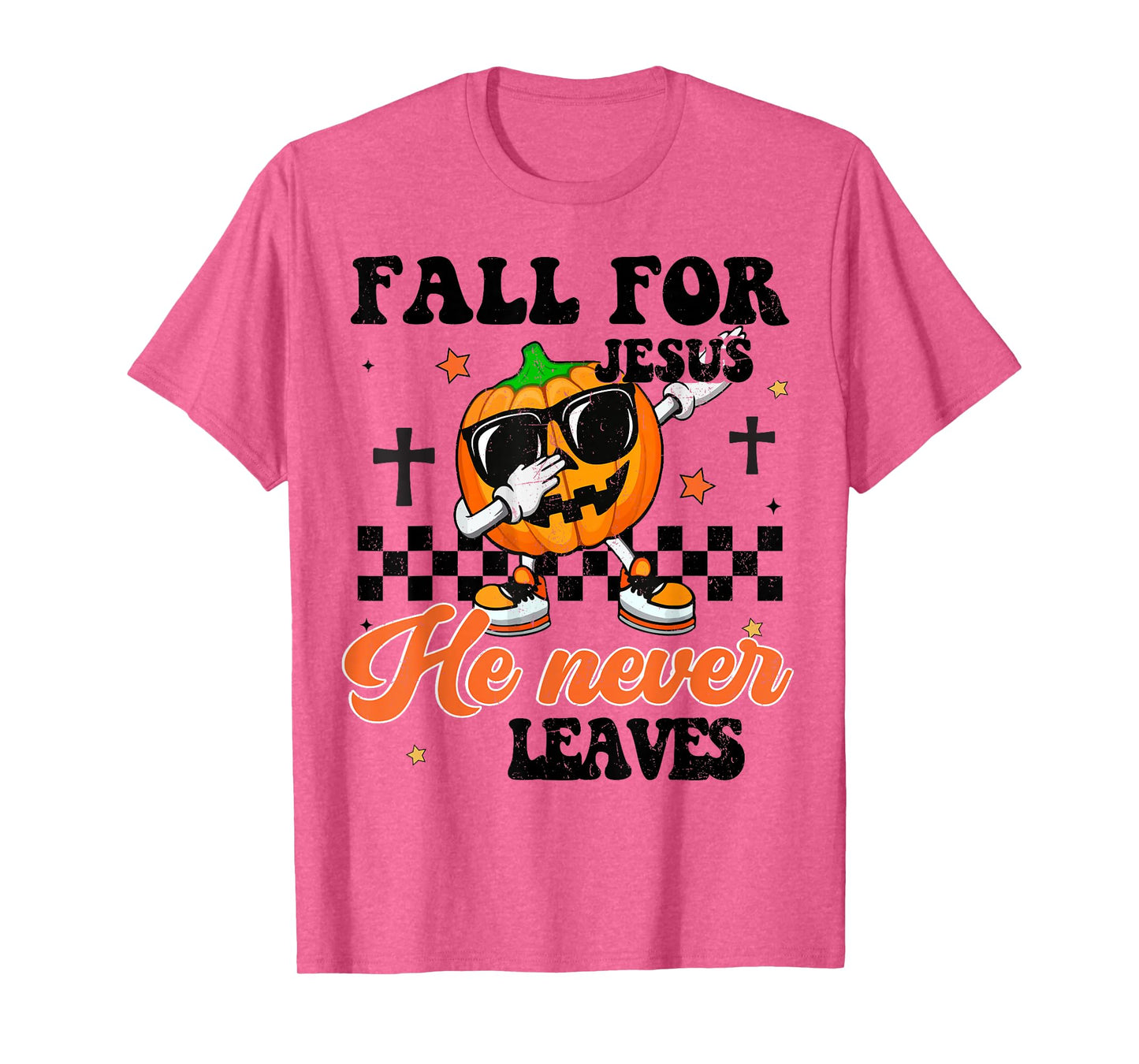 Fall Jesus He Never Leaves Boy Toddler Christian Halloween T-Shirt
