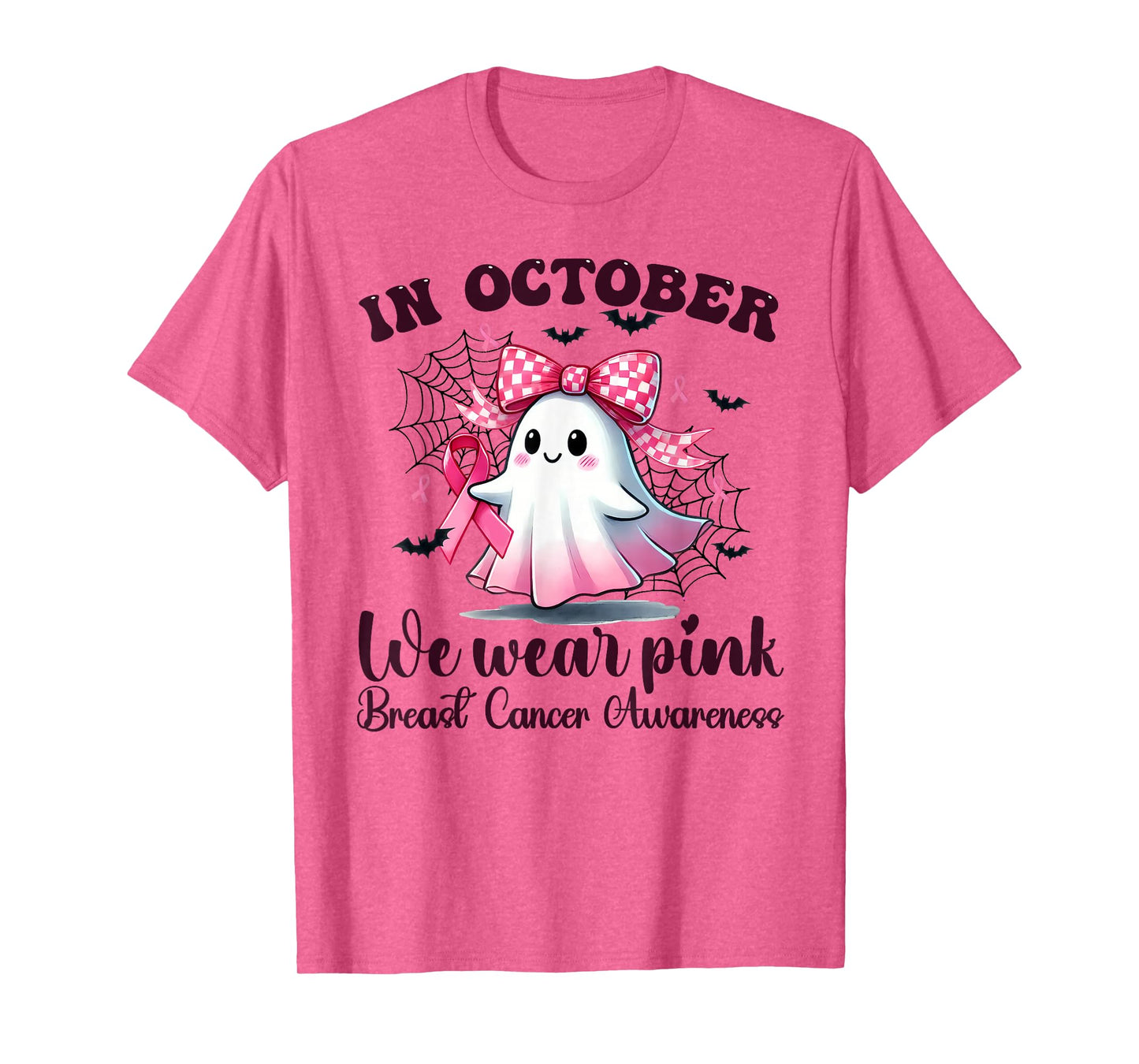 Halloween In October We Wear Pink Breast Cancer Awareness T-Shirt