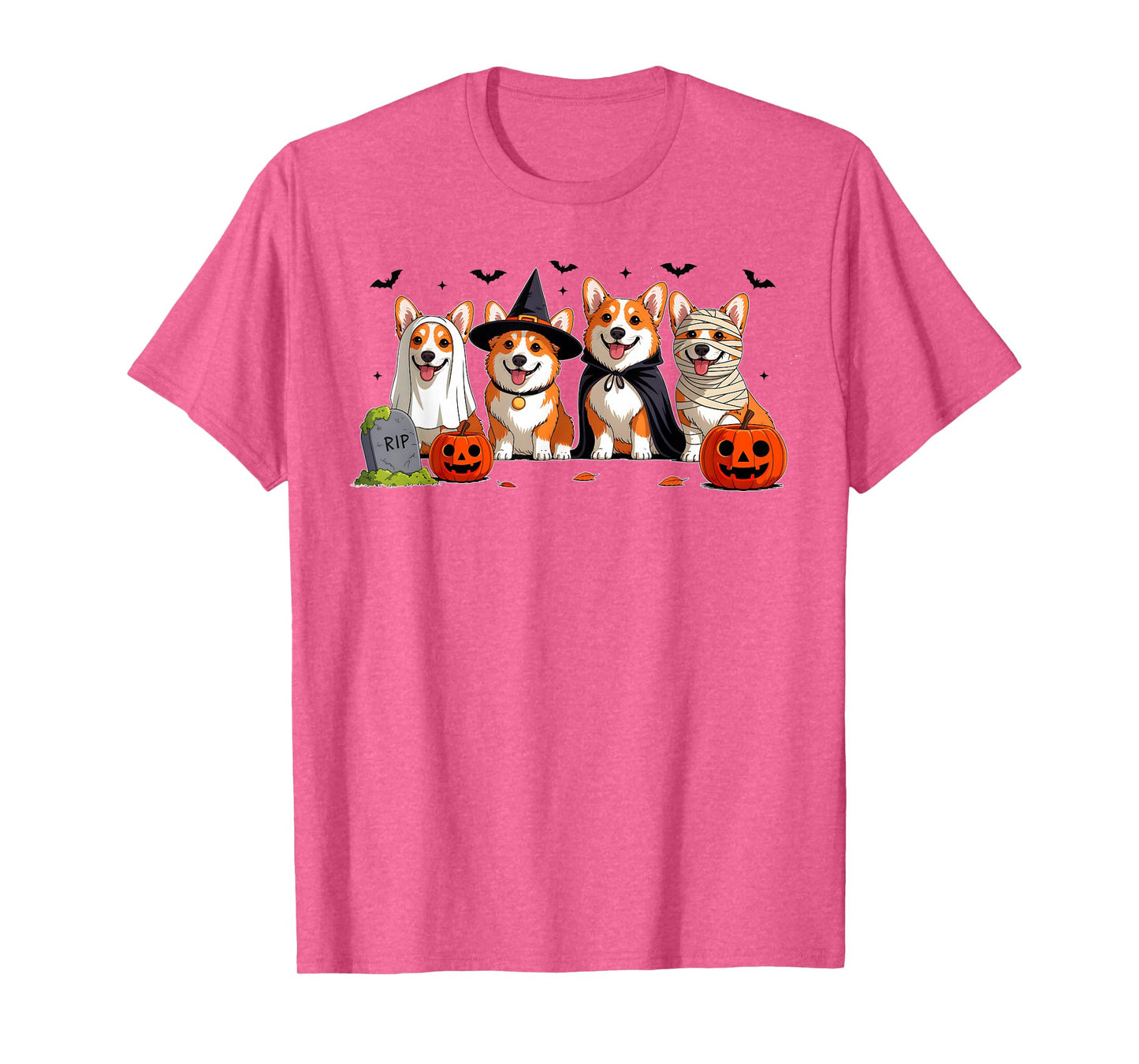 Corgi Dog Ghost Witch Mummy Pumpkin Halloween Spooky Season T-Shirt