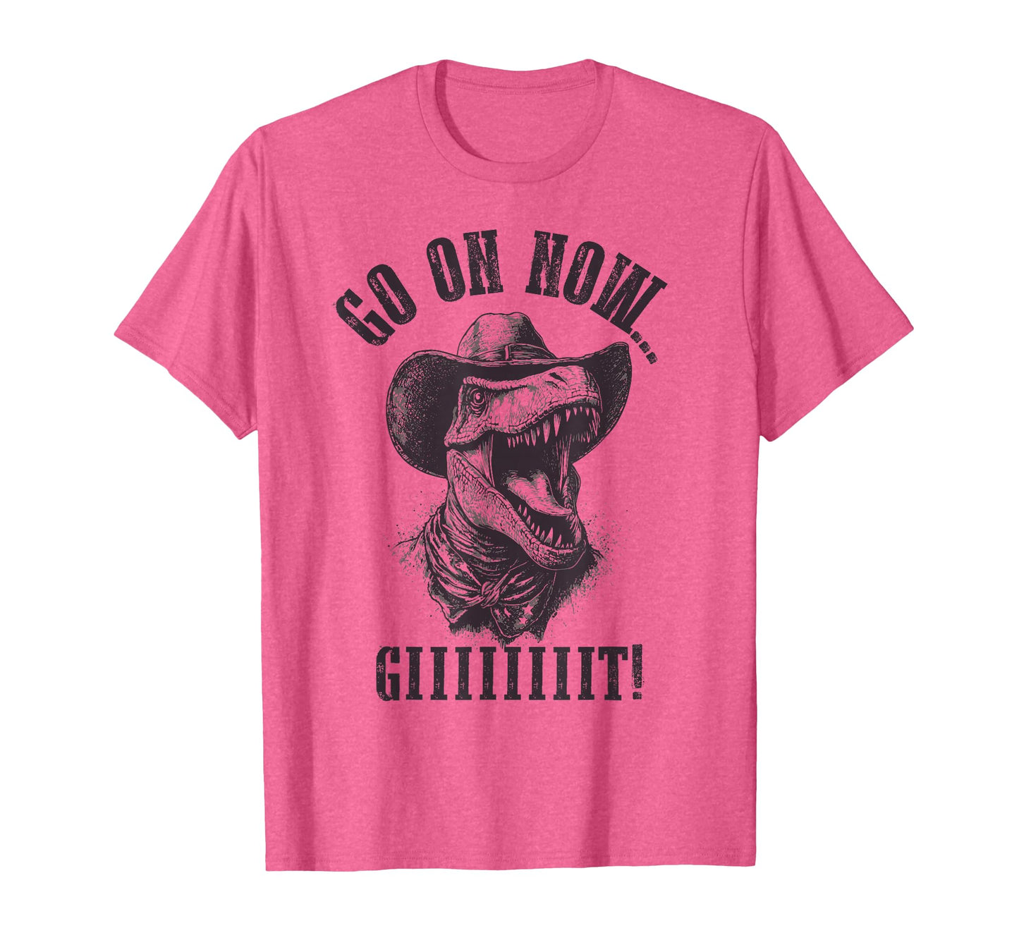 Western Cowboy T Rex Go On Git Shirt - Tyrannosaurus Rex T-Shirt