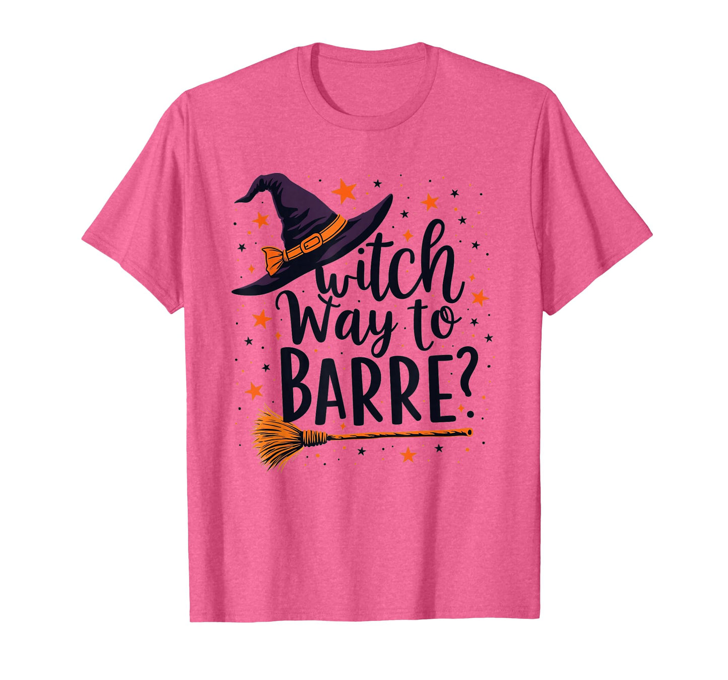 Witch Way to Barre Funny Halloween Fitness Graphic T-Shirt