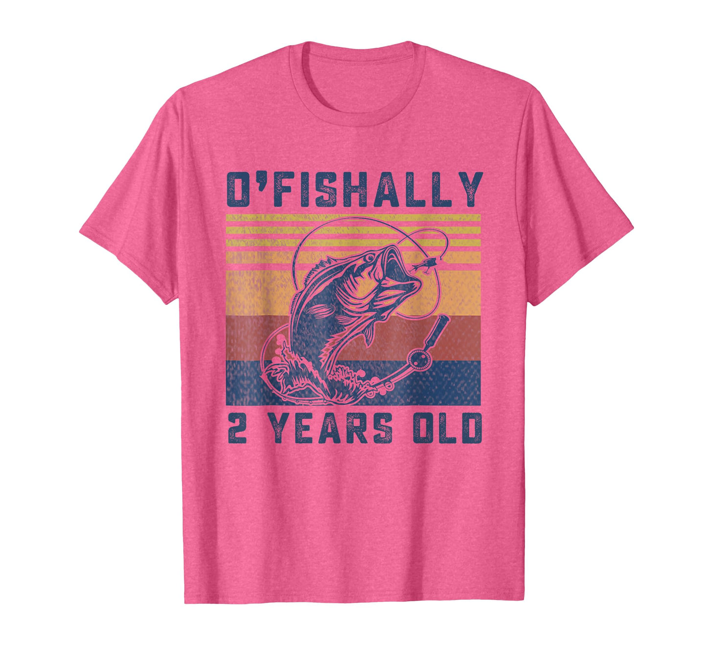 Ofishally 2 Year Old Shirt 2nd Birthday Fishing US Flag T-Shirt