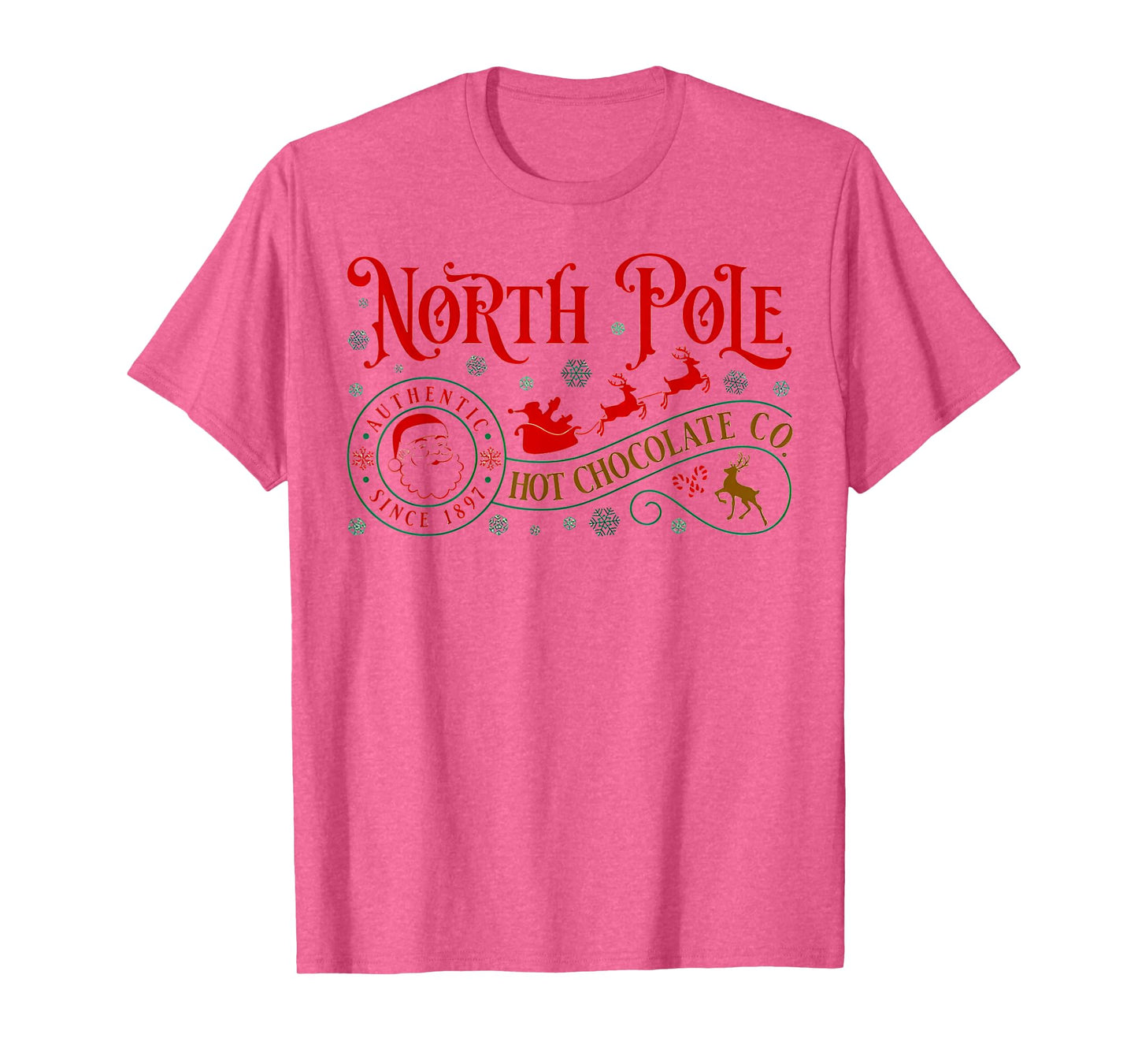 North Pole Hot Chocolate Retro Xmas Santa Claus Christmas T-Shirt