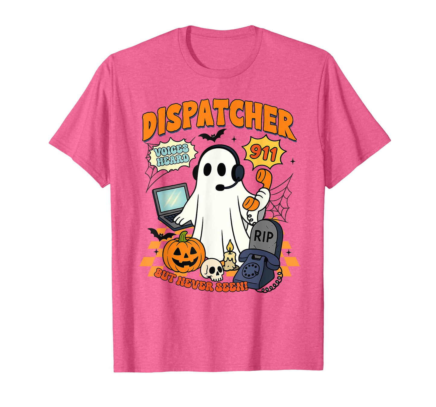 Halloween Vibes Spooky Season Dispatcher 911 Boo Ghost T-Shirt