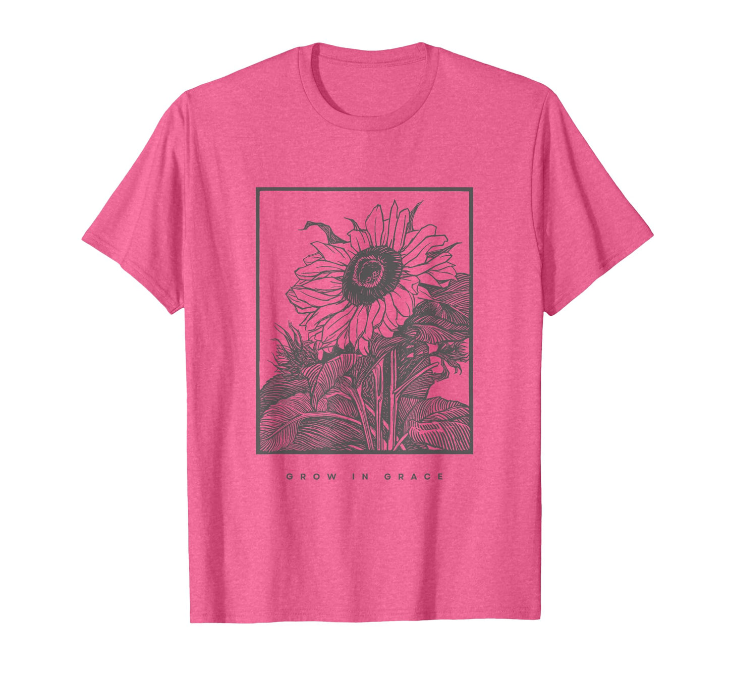 Grow In Grace, Christian Sunflower T-Shirt