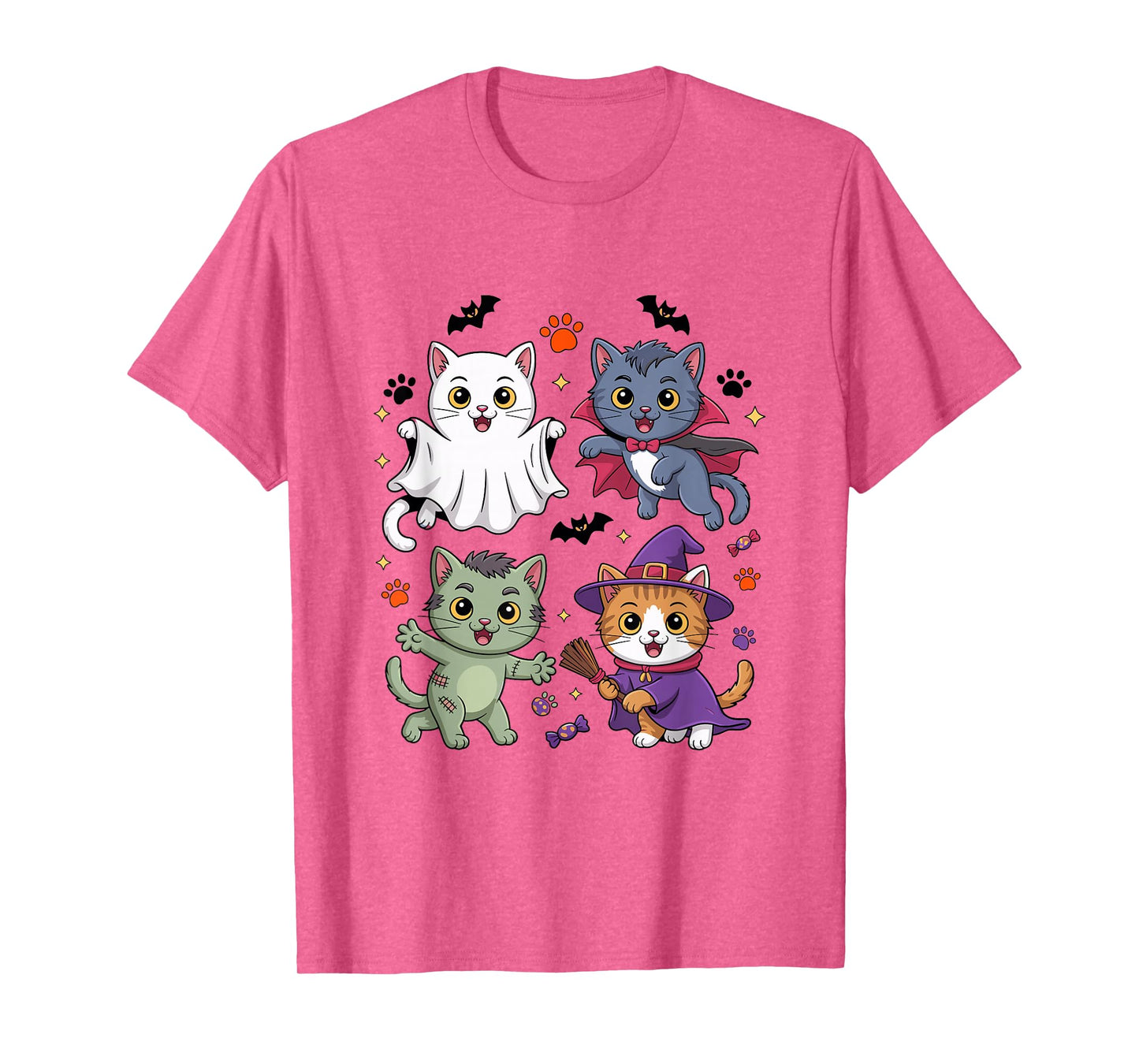 Funny Halloween Cats in Costumes T-Shirt