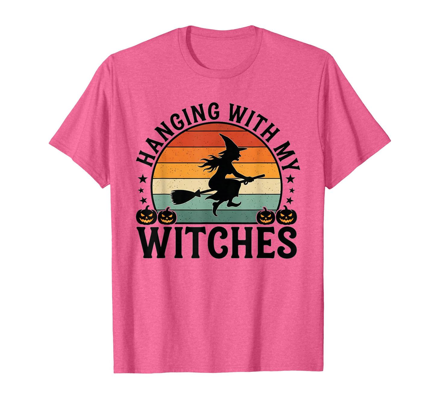 Retro 80's Vintage Hanging with My Witches Spooky Halloween T-Shirt