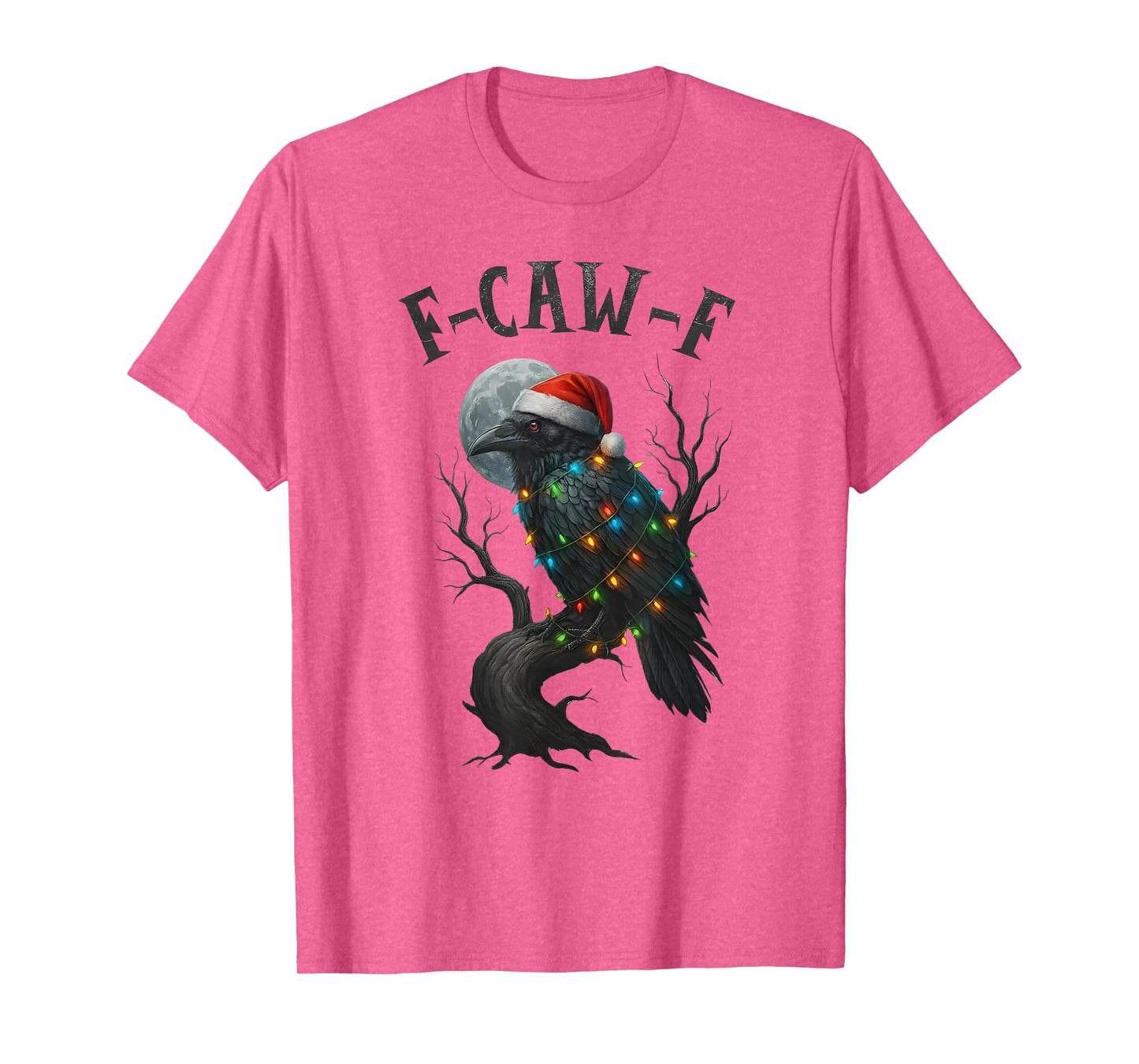 Merry Christmas F-Caw-F Crow Santa Black Bird Xmas Raven T-Shirt