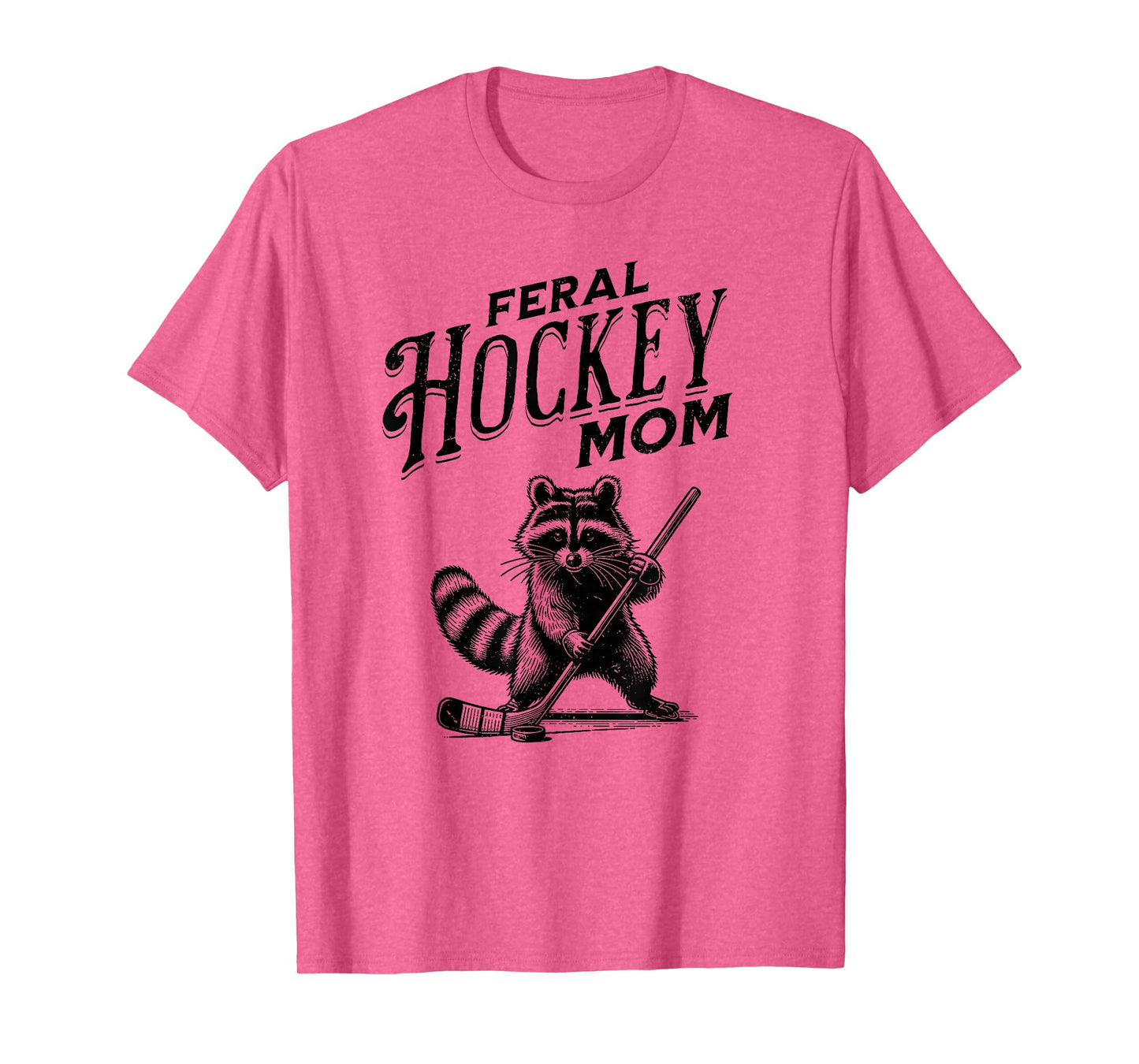 Retro Raccoon Feral Hockey Mom Hockey Player Trash Panda T-Shirt