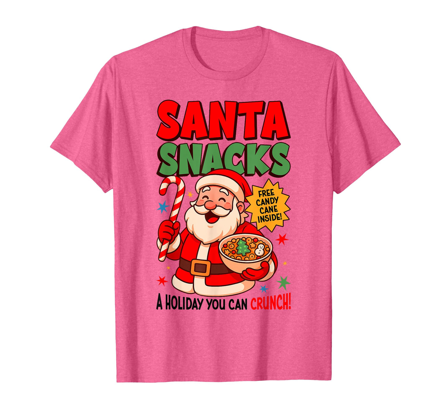 Santa Snacks Funny Santa Claus Gingerbread Candy Cane Xmas T-Shirt
