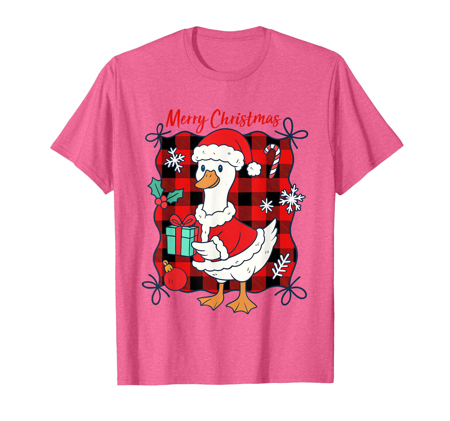 Goose Merry Christmas Santa Hat Xmas Family Pajama Men Women T-Shirt