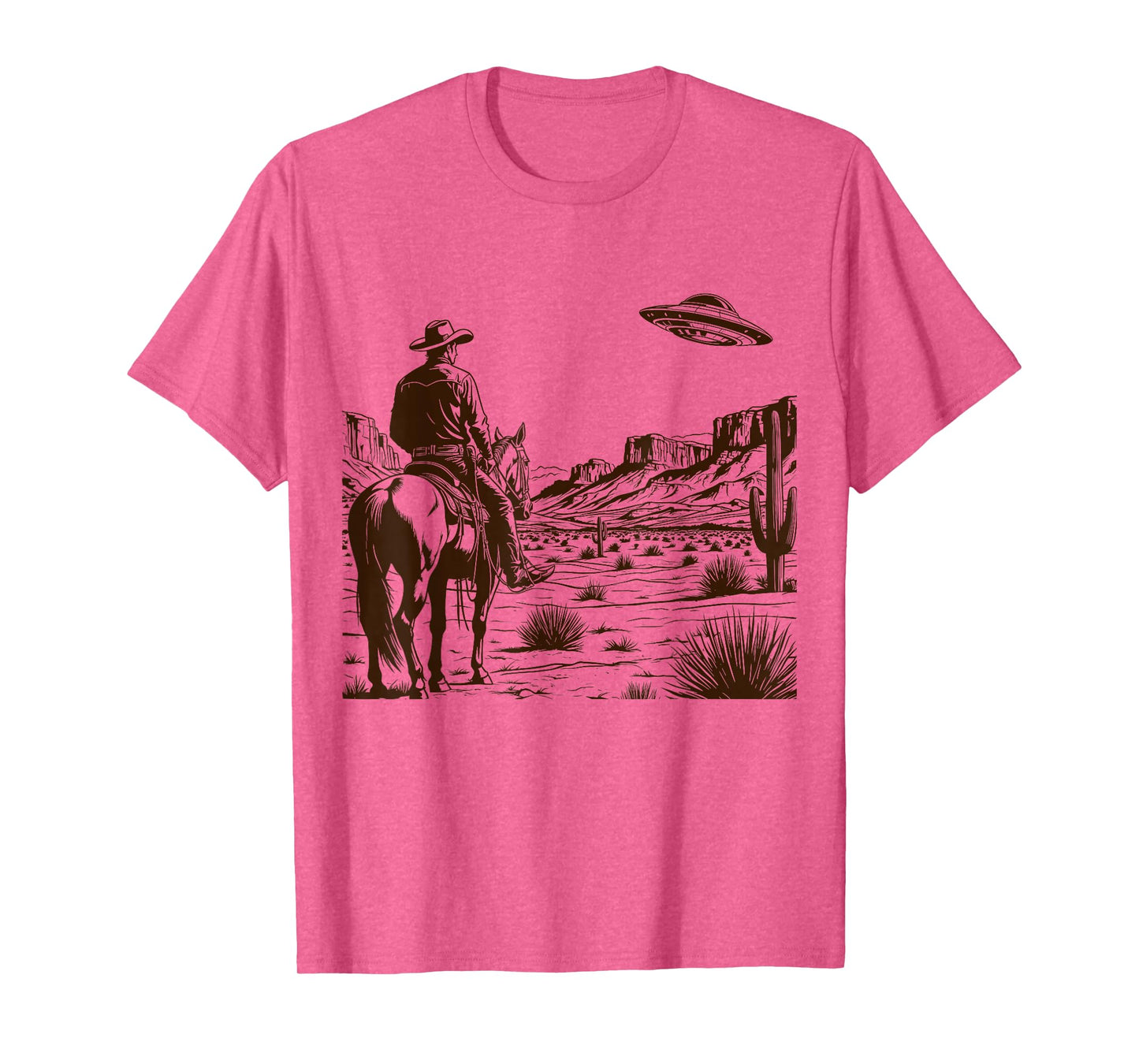 Ufo Western Retro Vintage Cowboy T-Shirt